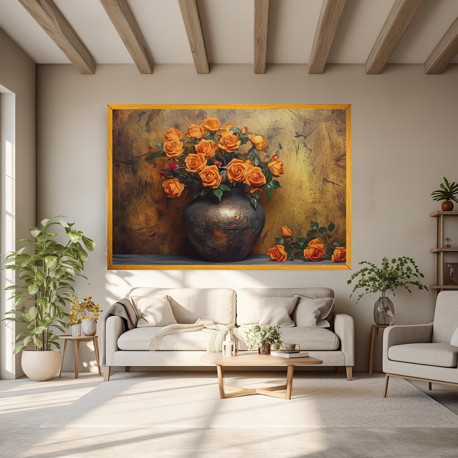 Картина на платно Orange Vintage Vase mockup 6