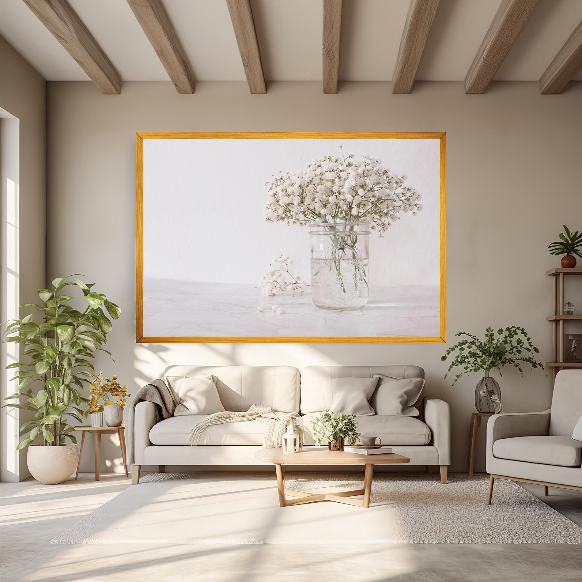 White Tiny Flower Vase mockup 6