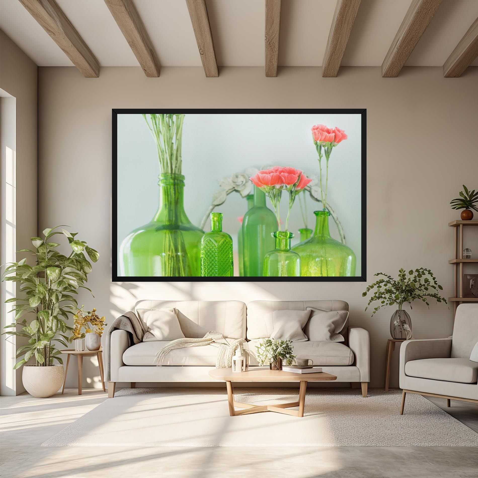 Green Vase Flowers mockup 6