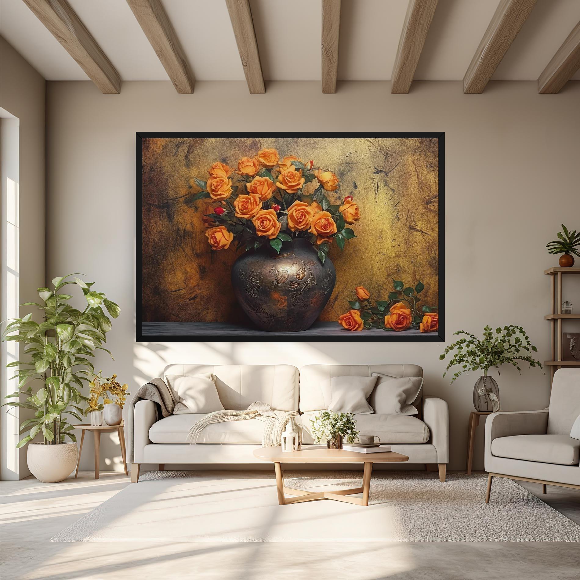 Картина на платно Orange Vintage Vase mockup 6