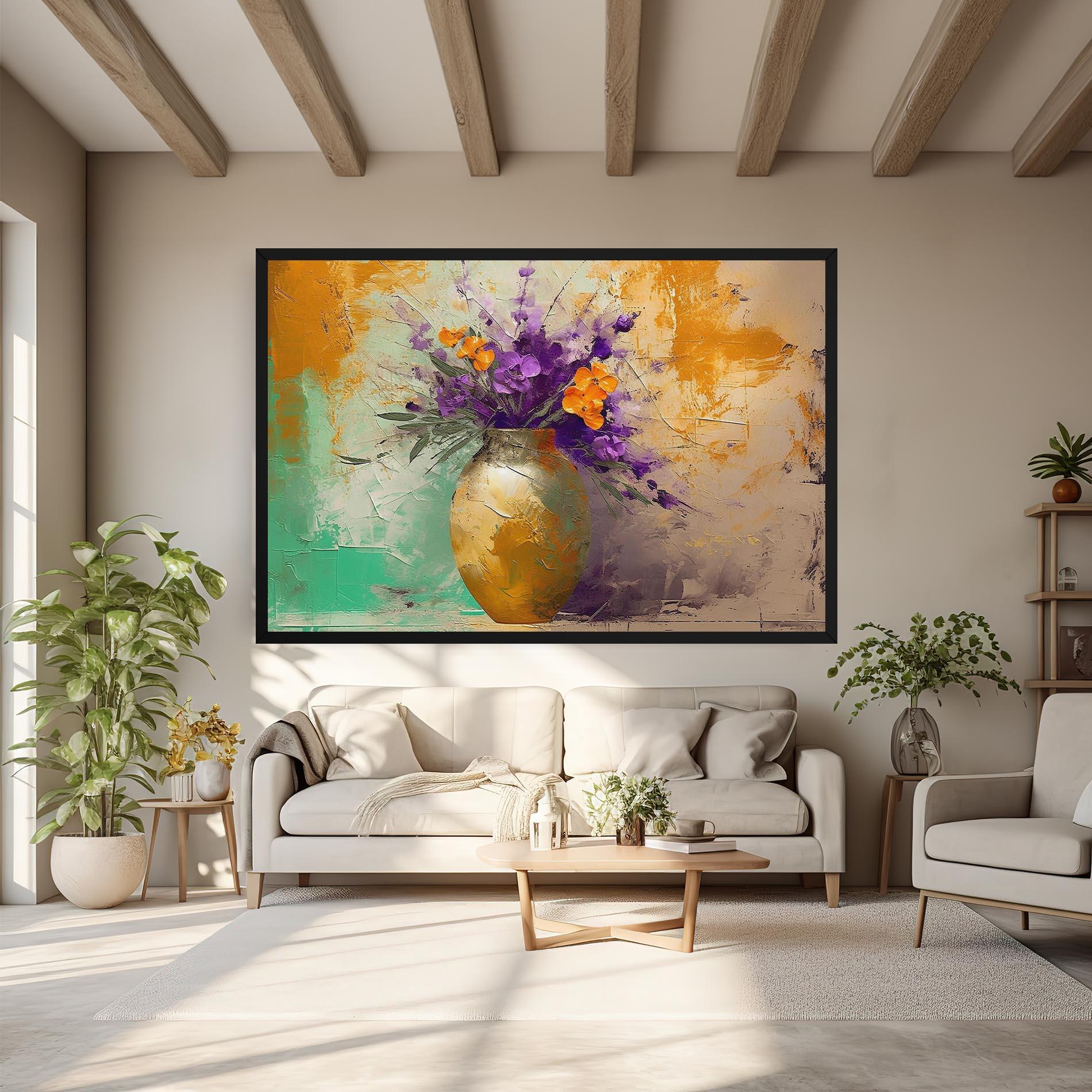 Картина на платно Purple Orange Plant Vase mockup 6