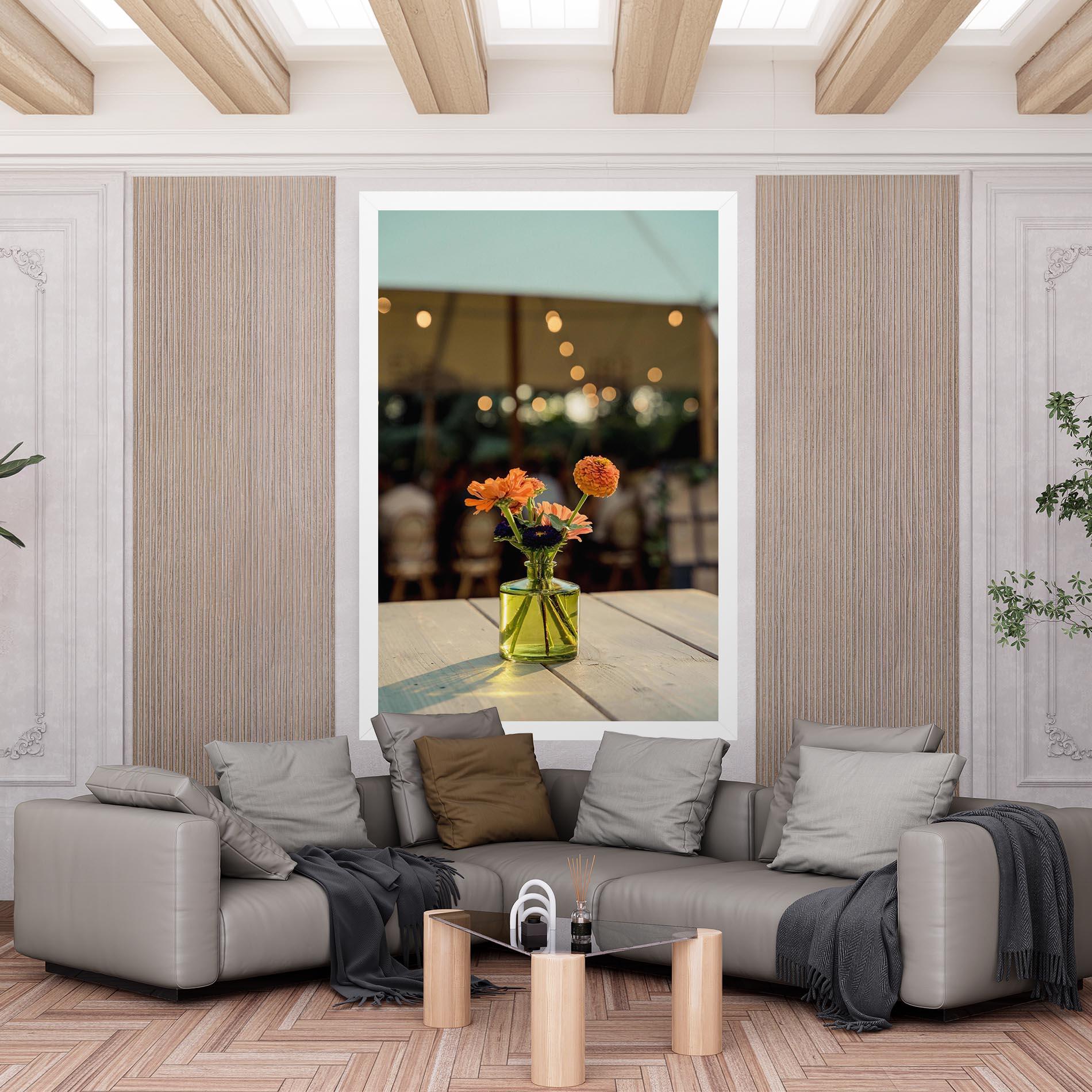 Картина на платно Orange Flowers Vase mockup 6