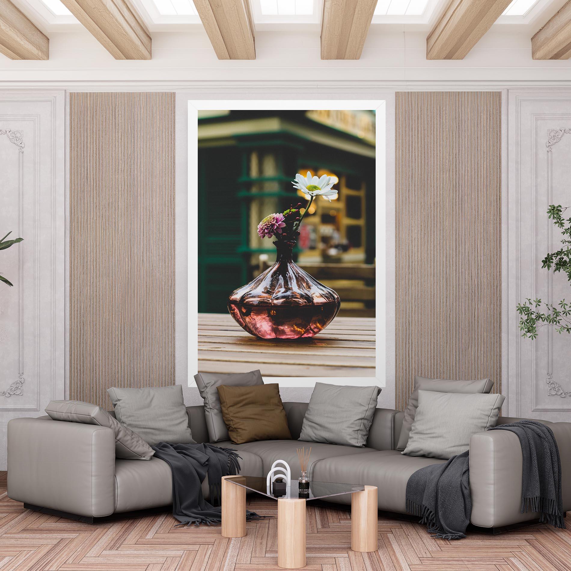 Картина на платно Pink Vase Flower mockup 6