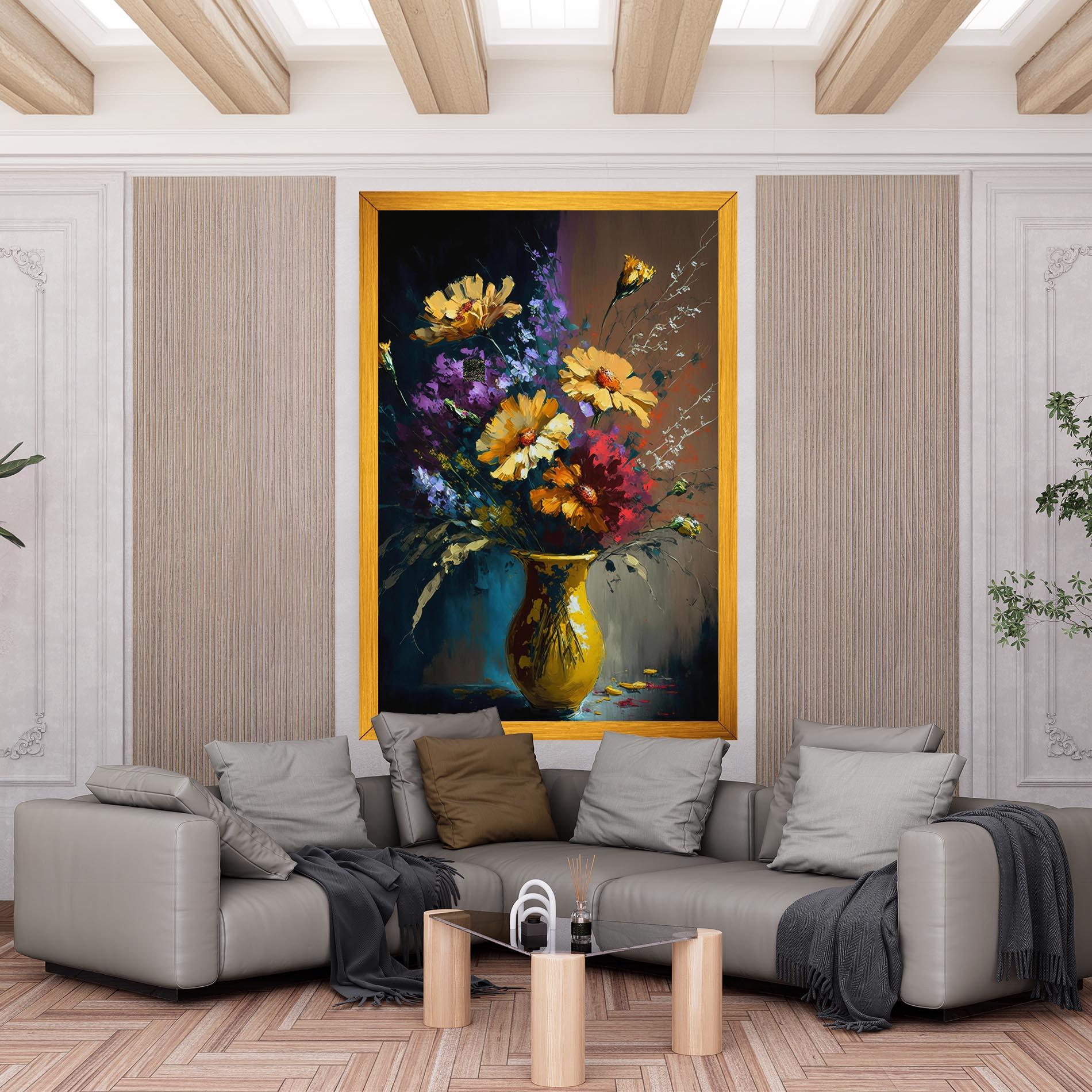 Картина на платно Yellow Art Vase mockup 6