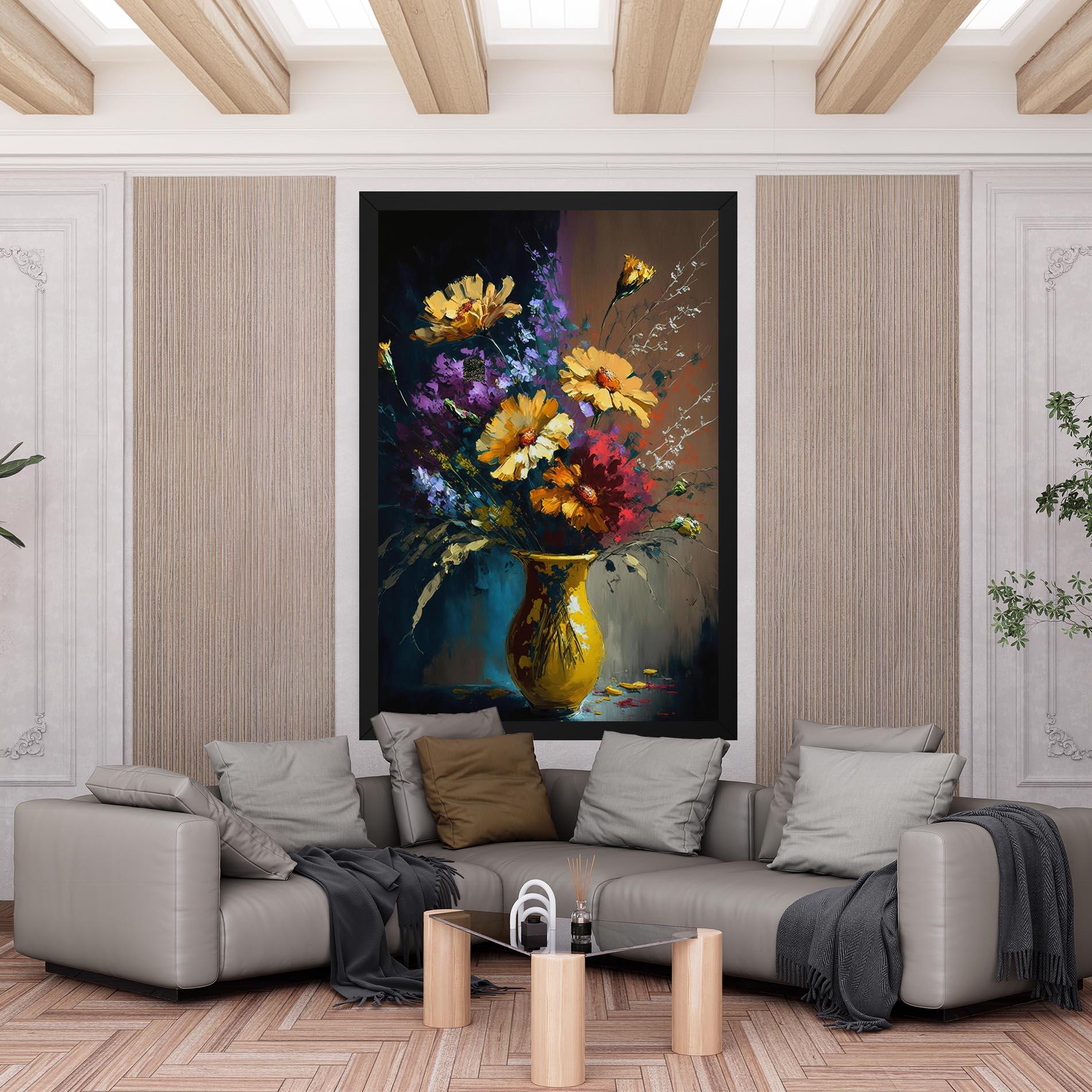 Картина на платно Yellow Art Vase mockup 6