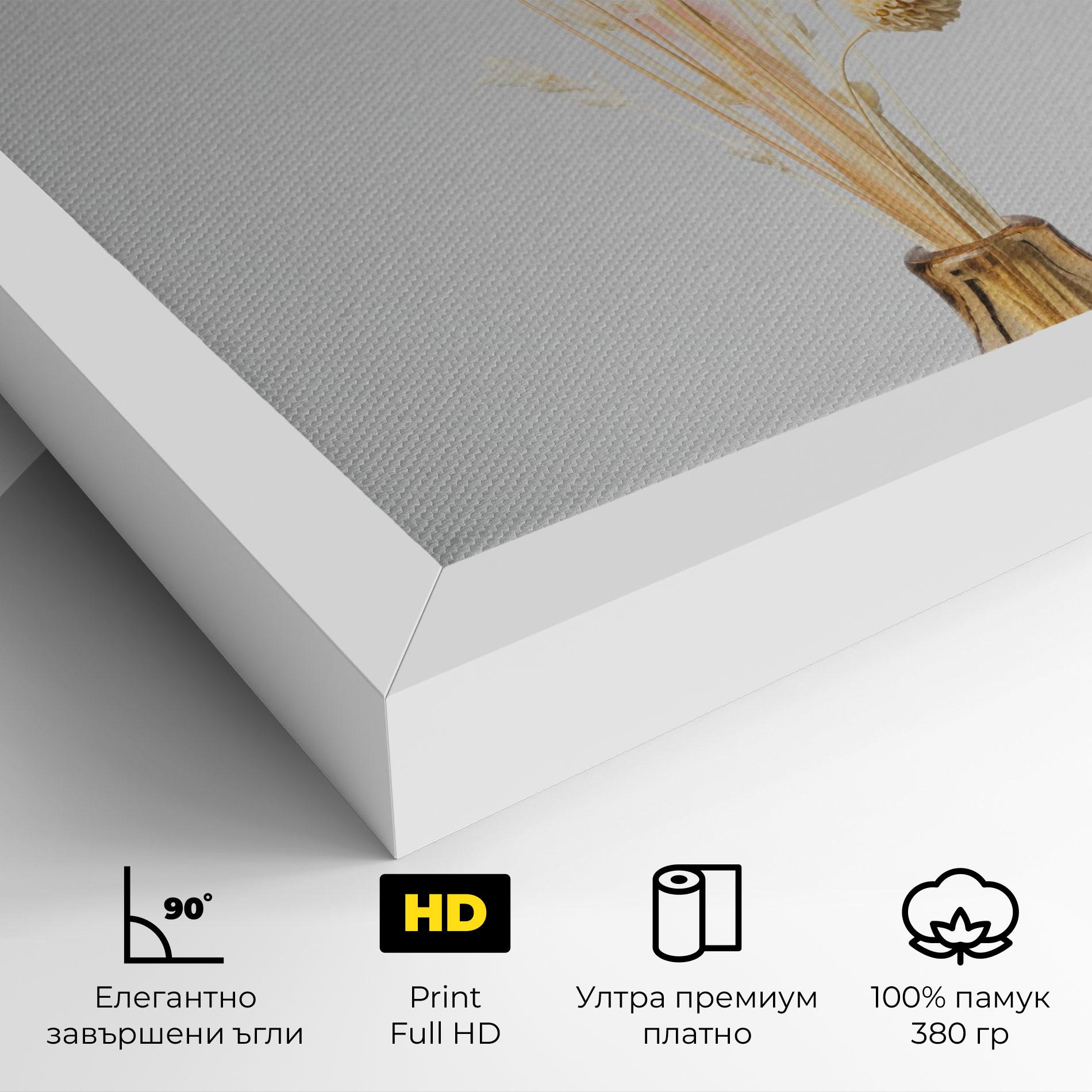 Картина на платно Pink Cream Flower Vase mockup 4