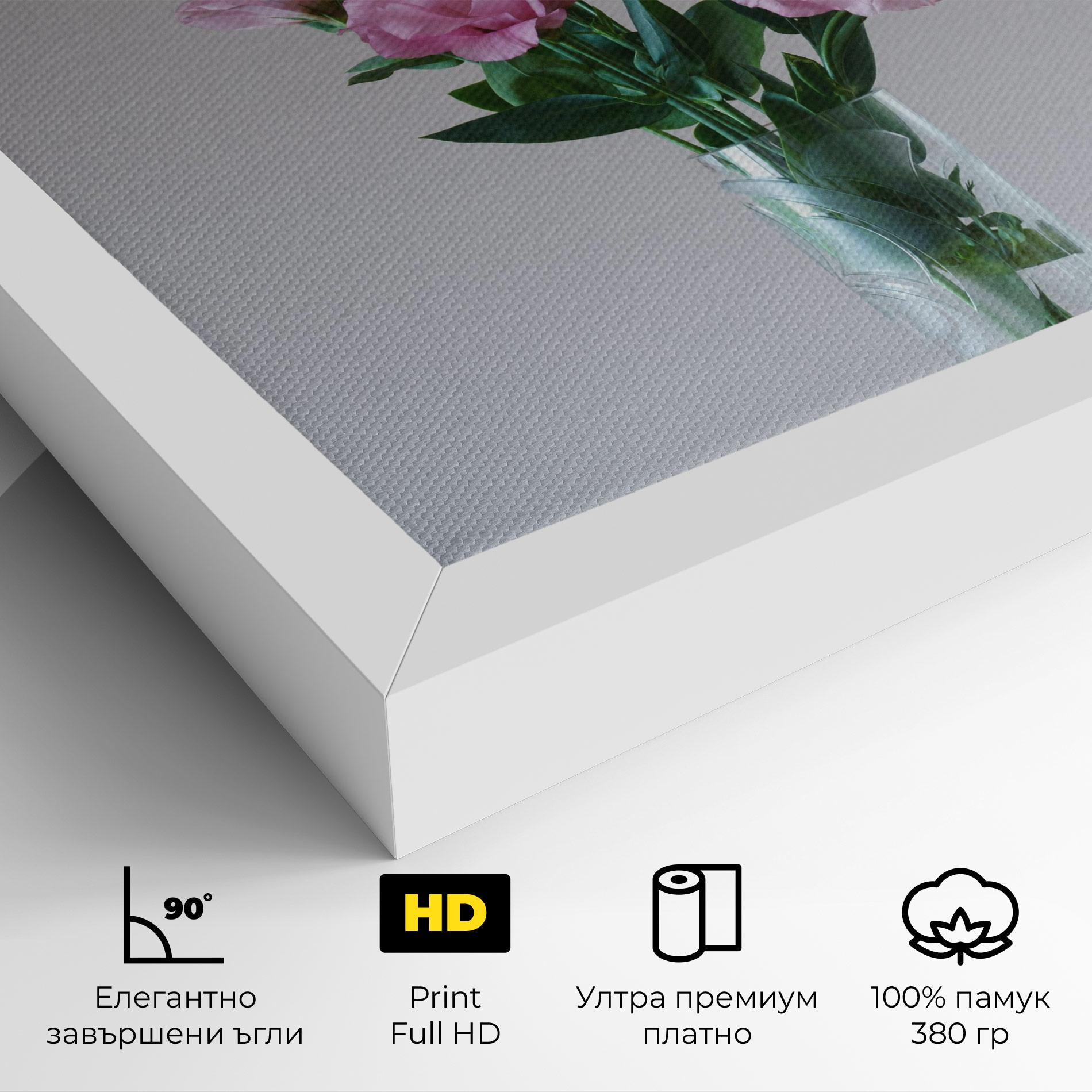 Картина на платно Pretty Pink Flower Vase mockup 4