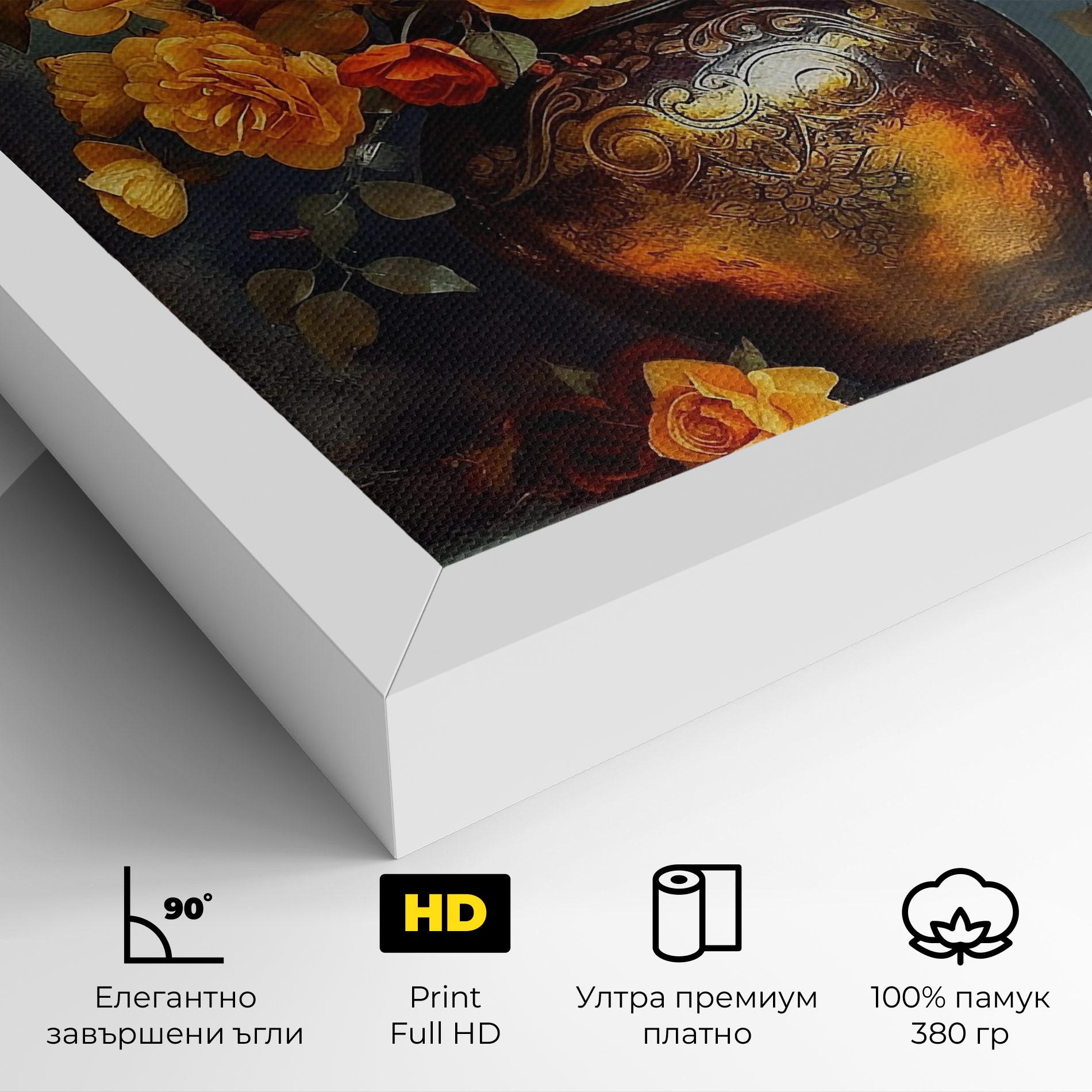 Картина на платно Red Orange Flower Vase mockup 4