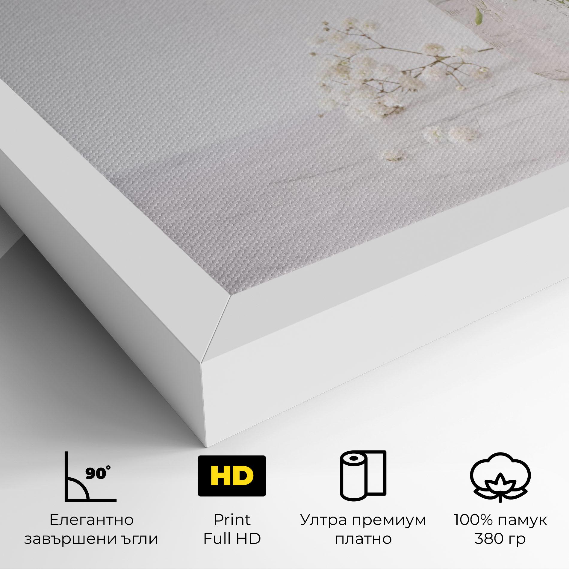 Картина на платно White Tiny Flower Vase mockup 4