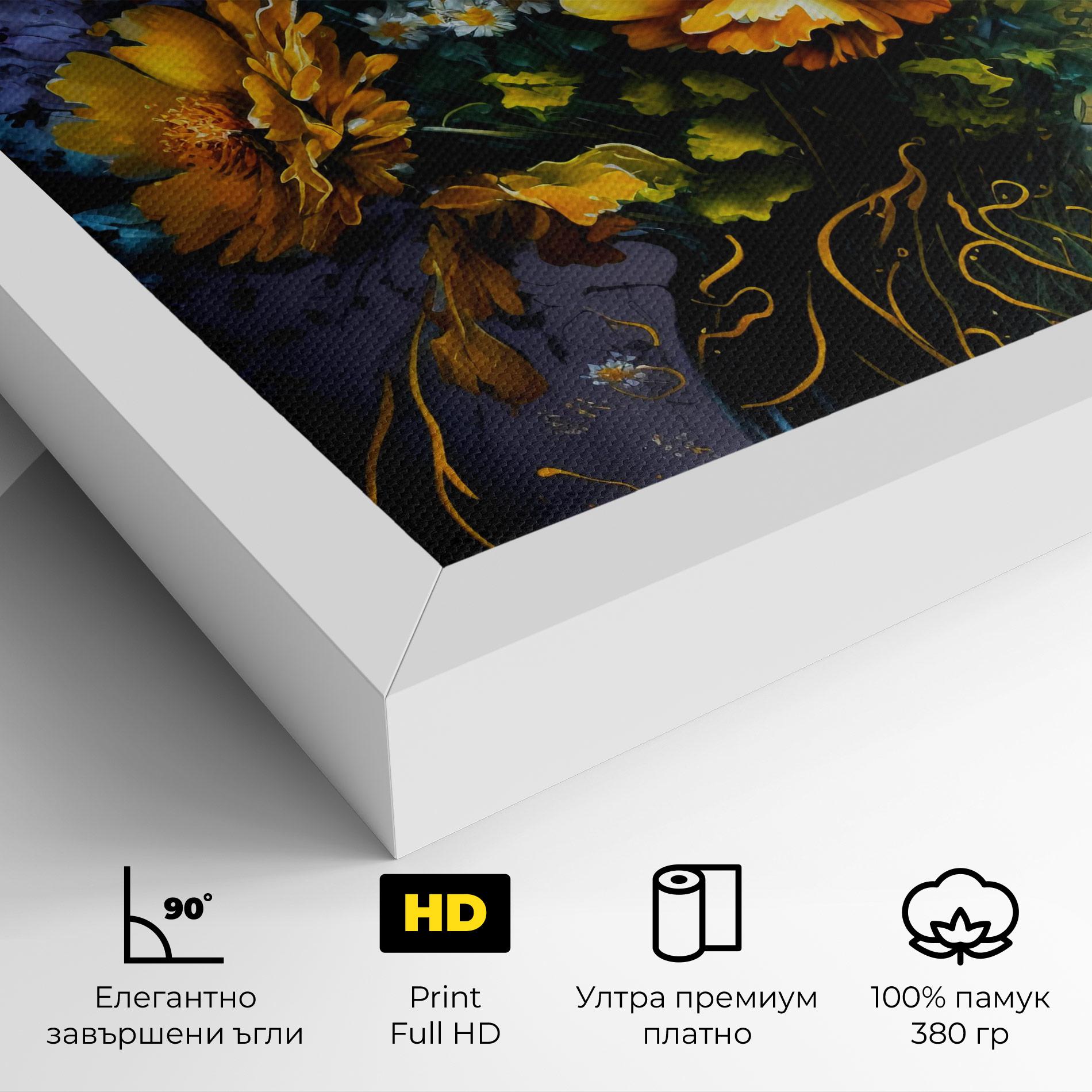 Картина на платно Yellow Flower Art Vase mockup 4