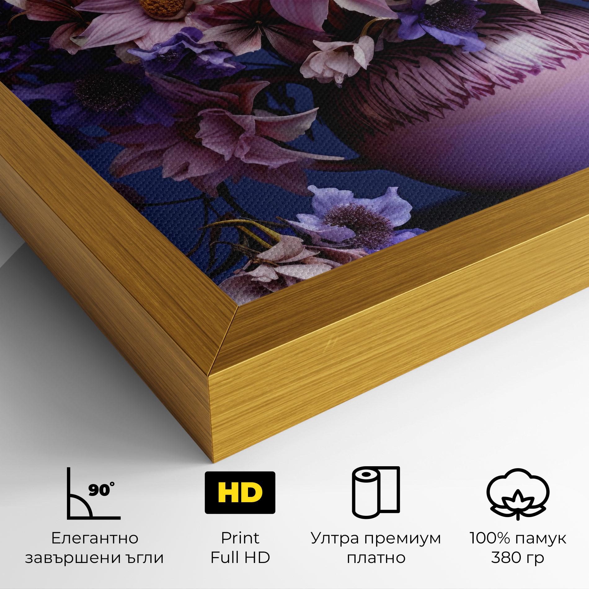 Картина на платно Purple Vase Flowers mockup 4