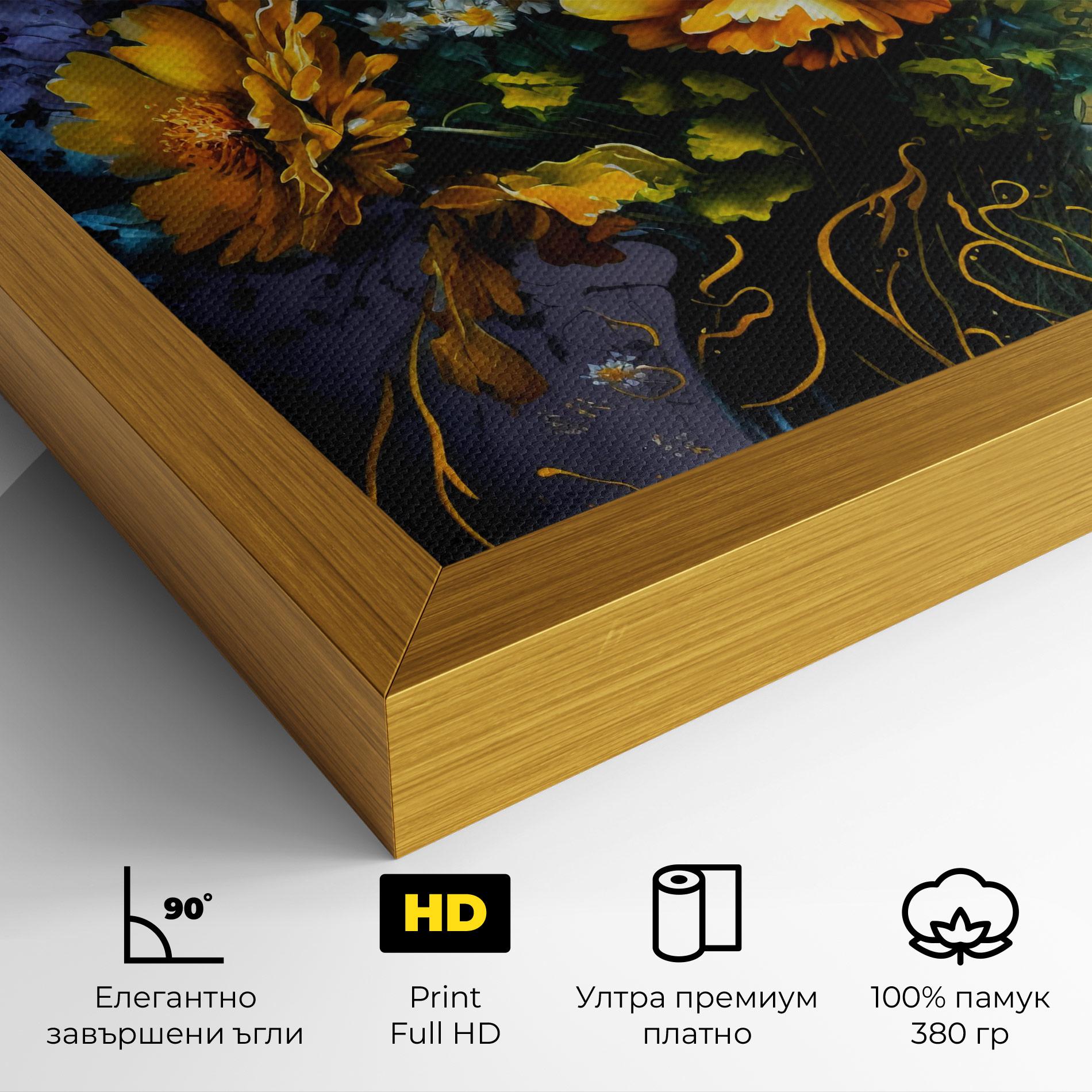 Картина на платно Yellow Flower Art Vase mockup 4
