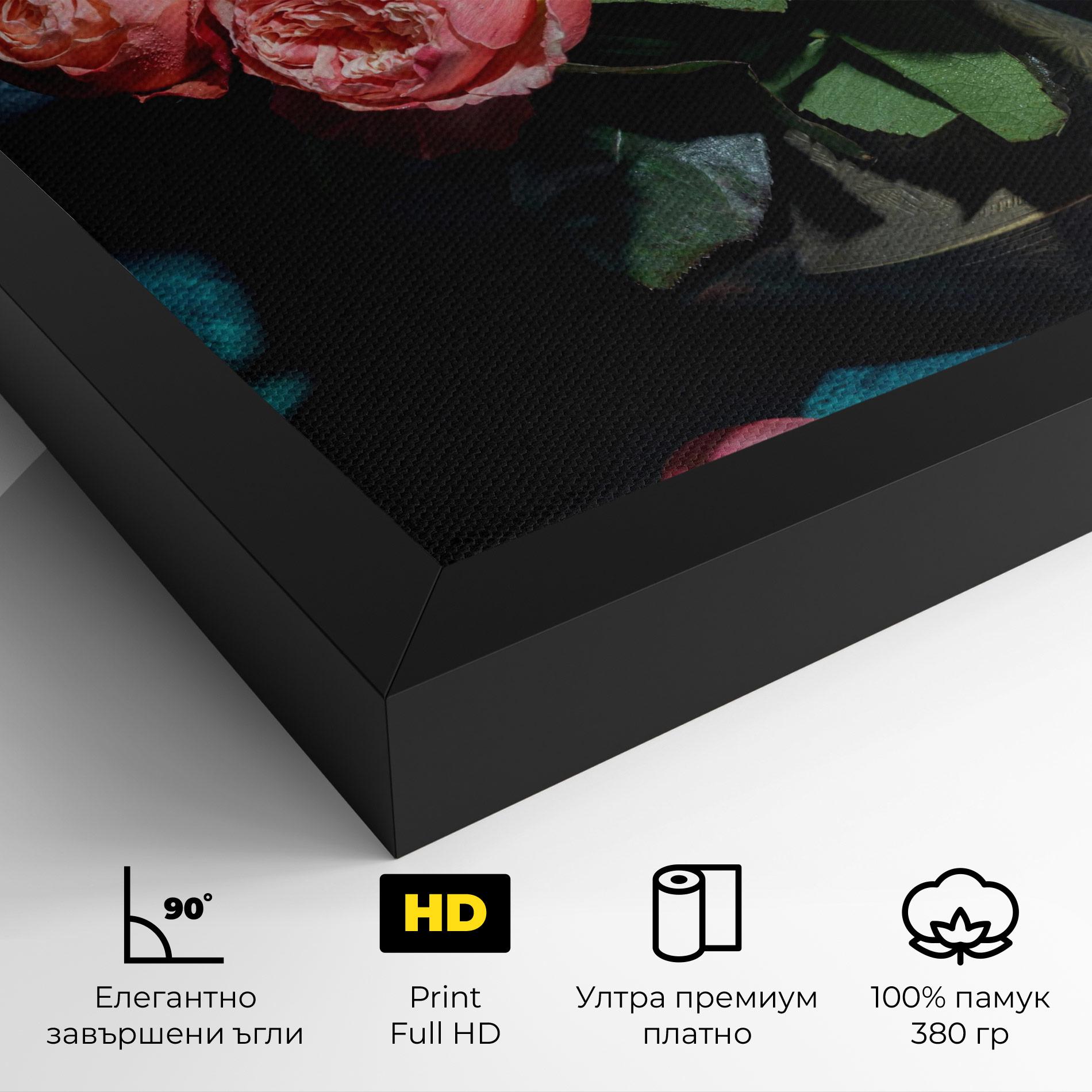 Картина на платно Bouquet Roses Vase mockup 4