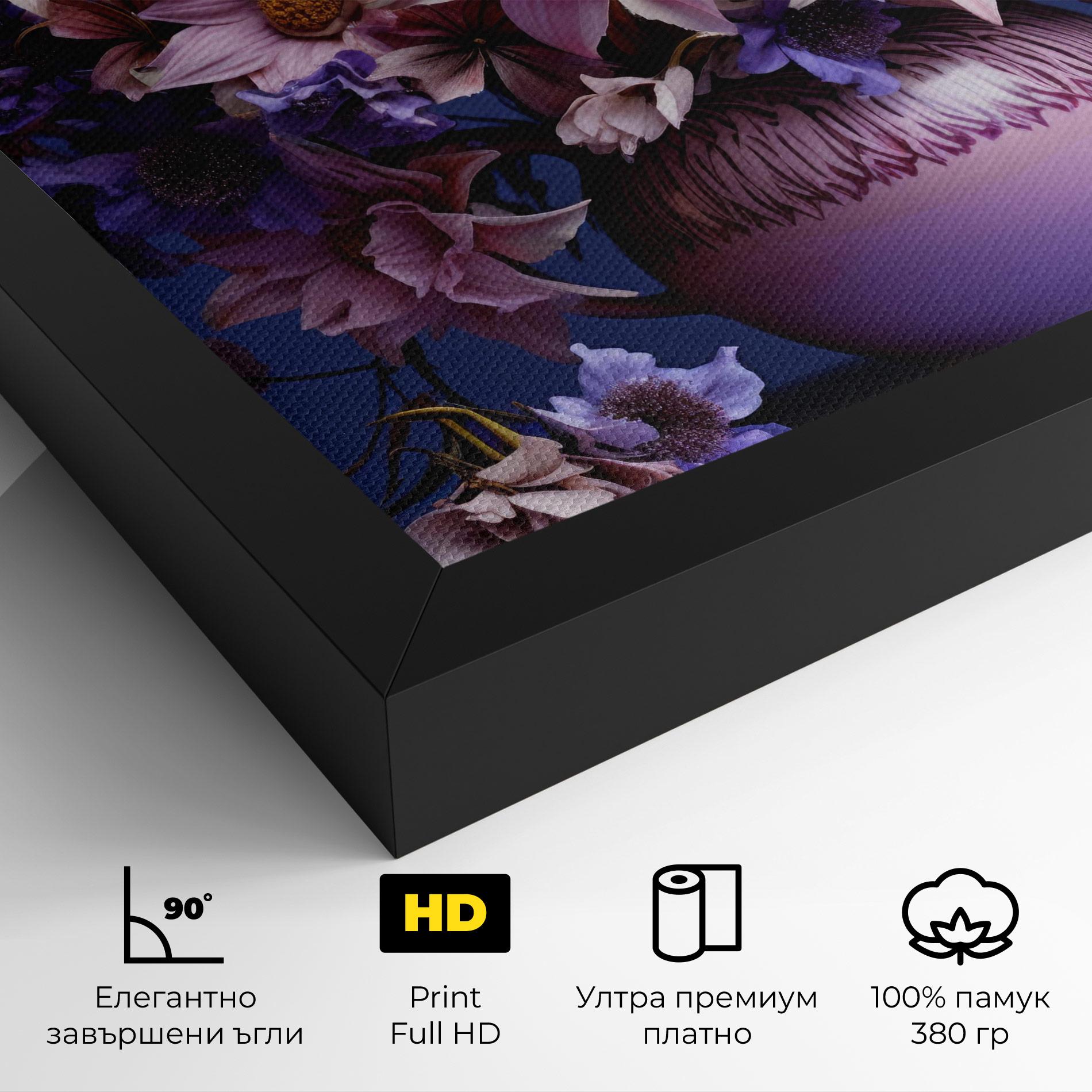 Картина на платно Purple Vase Flowers mockup 4
