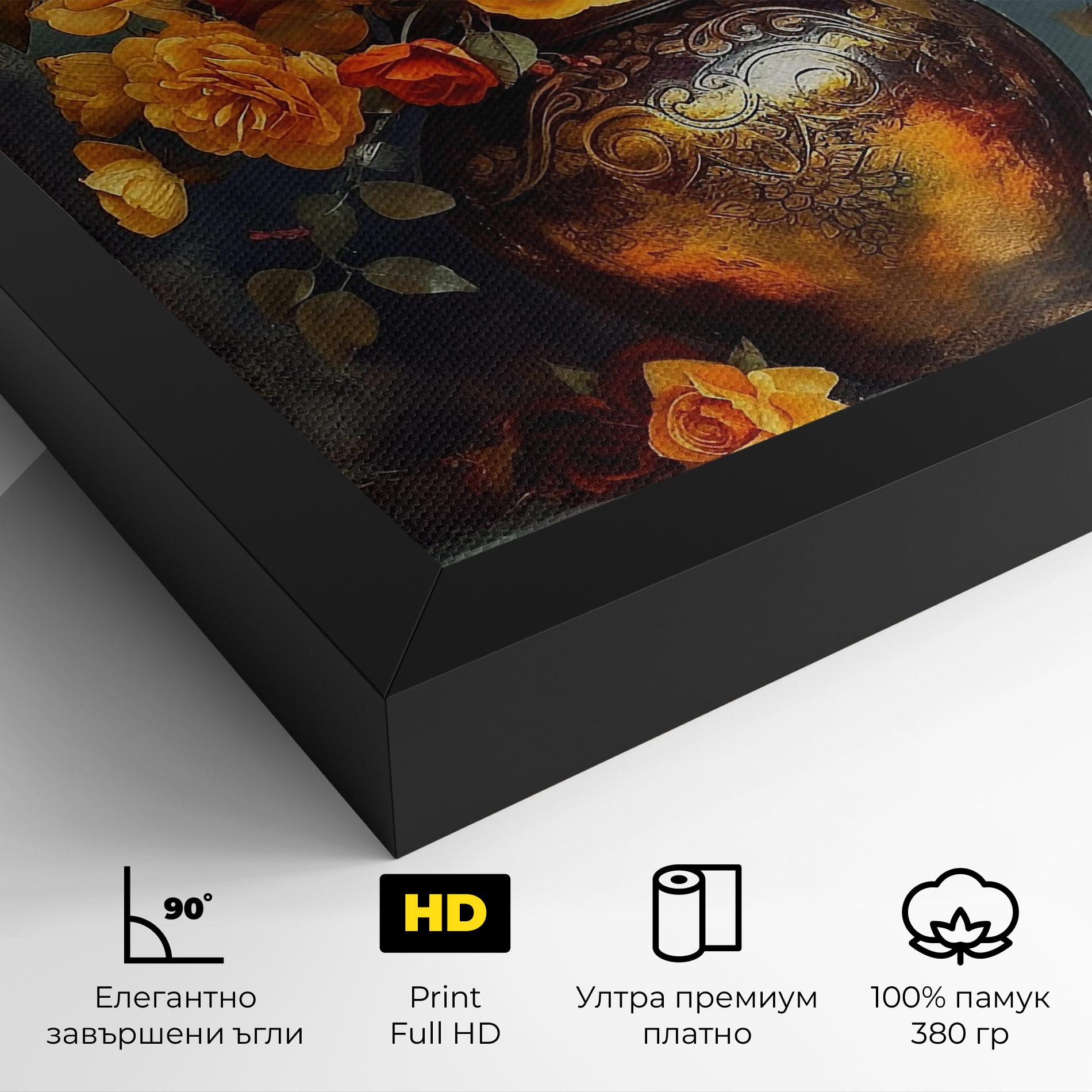 Картина на платно Red Orange Flower Vase mockup 4