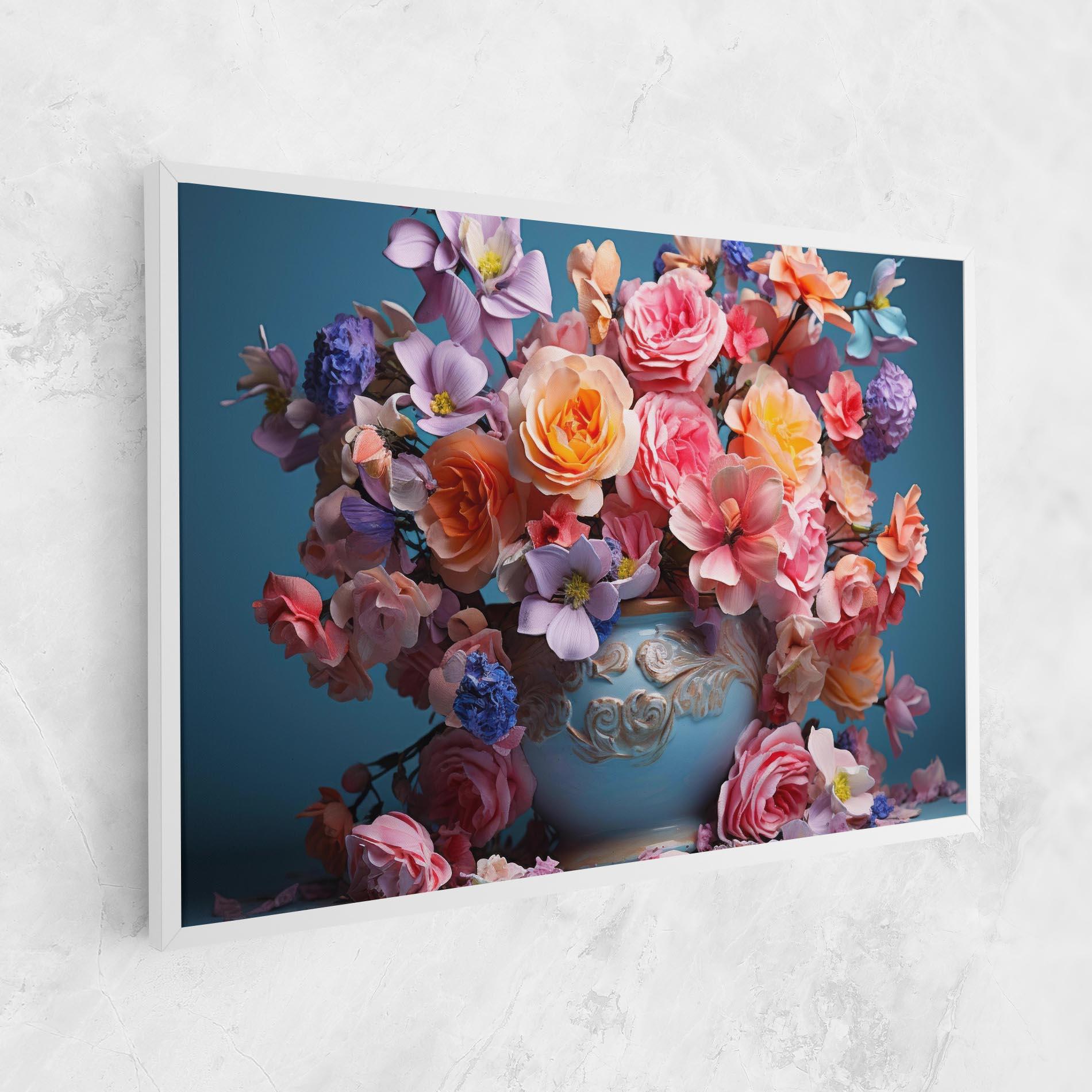 Картина на платно Blue Vase Flowers mockup 1