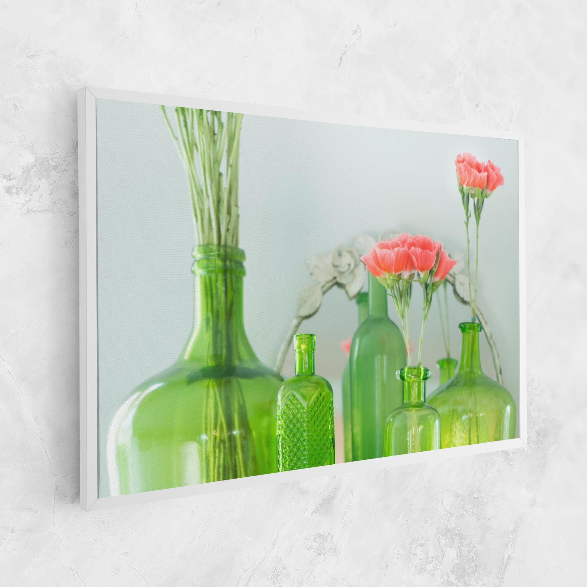 Green Vase Flowers mockup 1