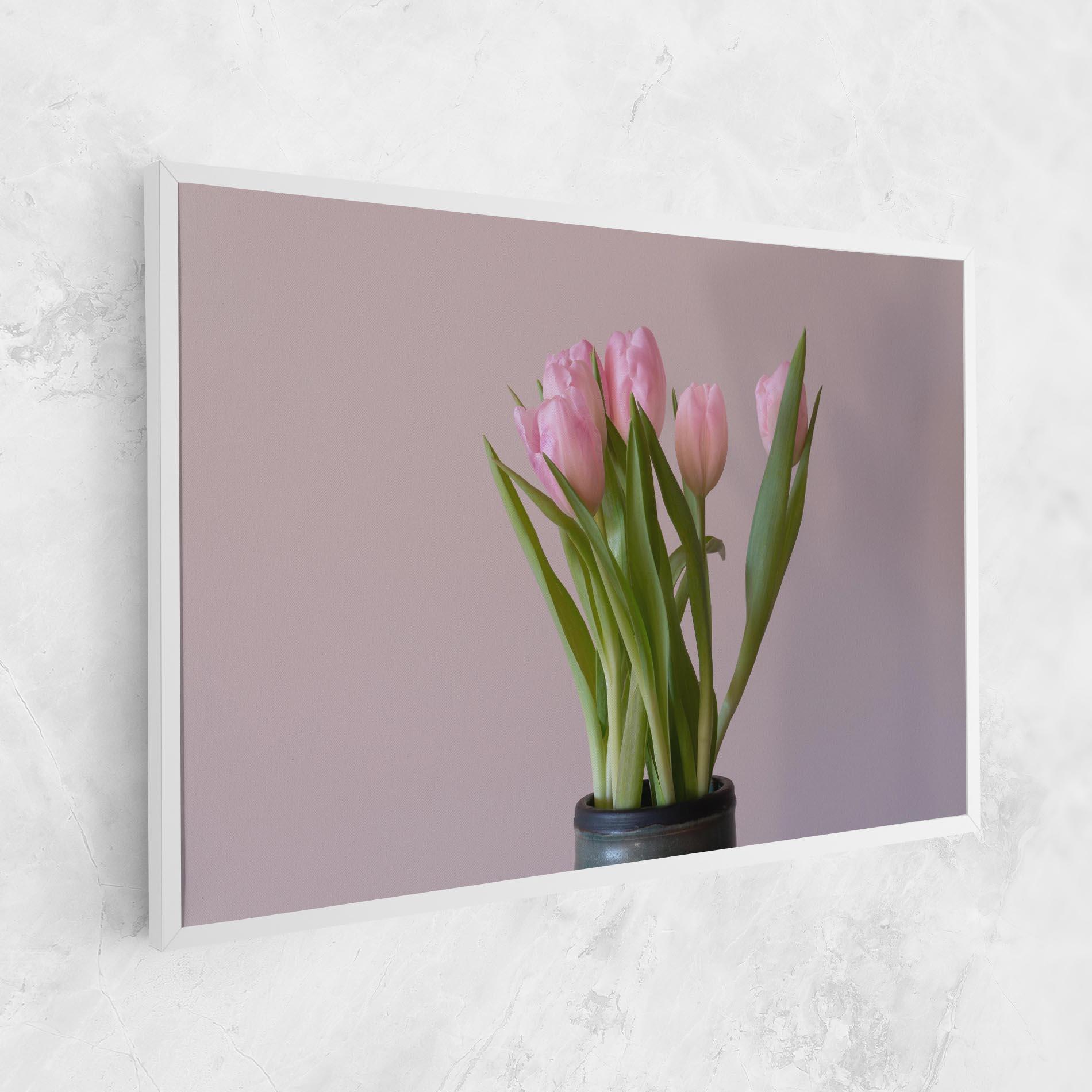Картина на платно Pink Tulips Vase mockup 1