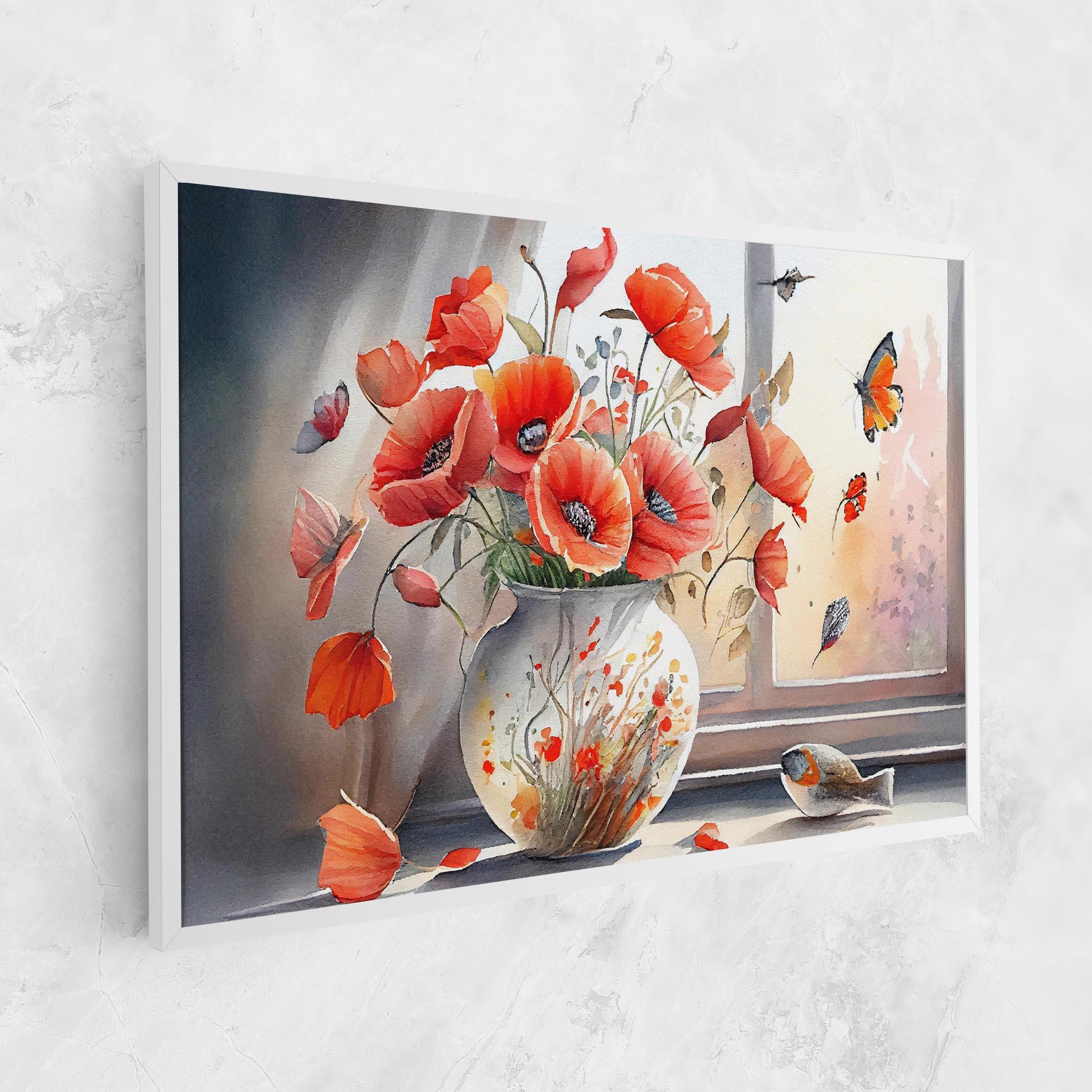 Картина на платно Poppies Vase mockup 1