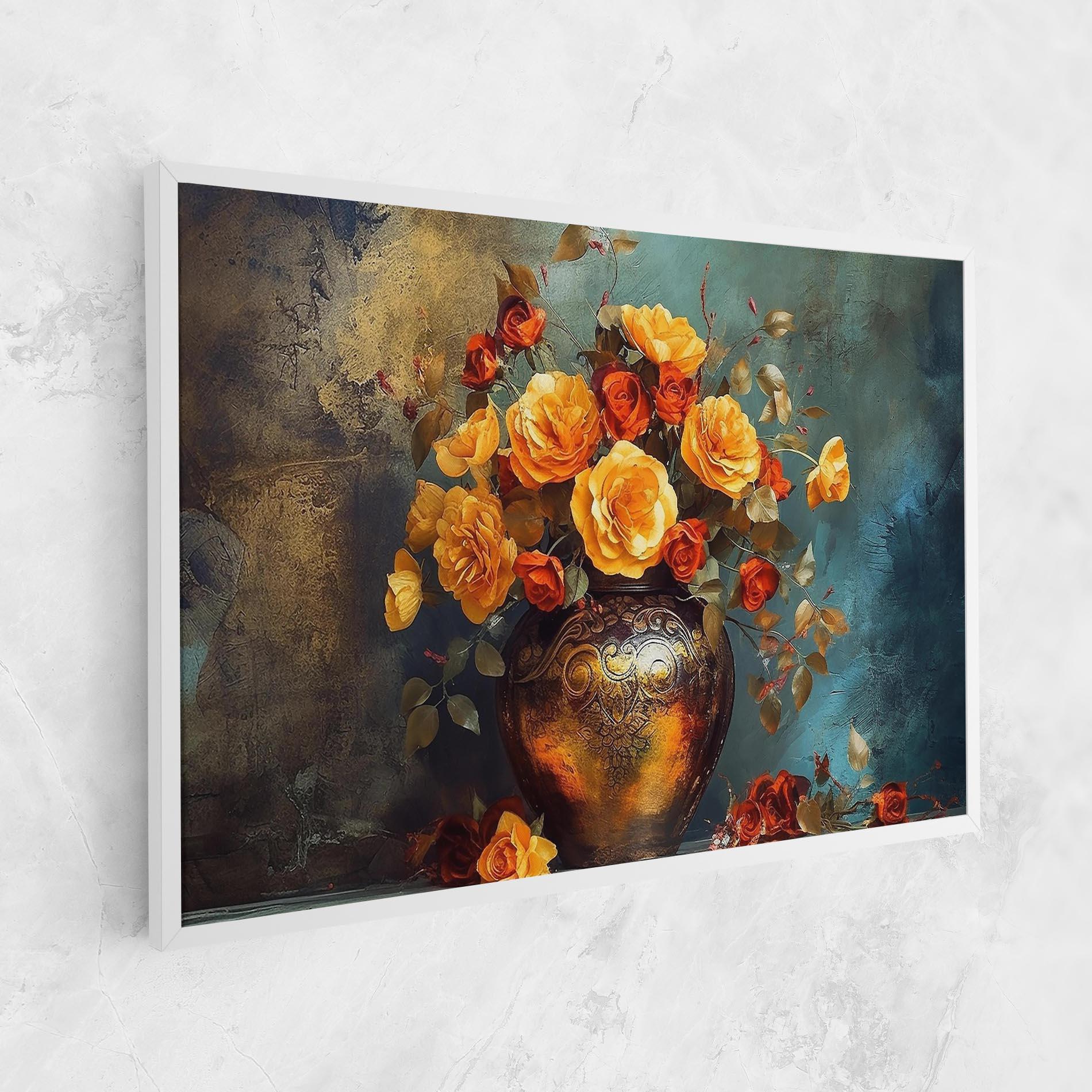 Картина на платно Red Orange Flower Vase mockup 1