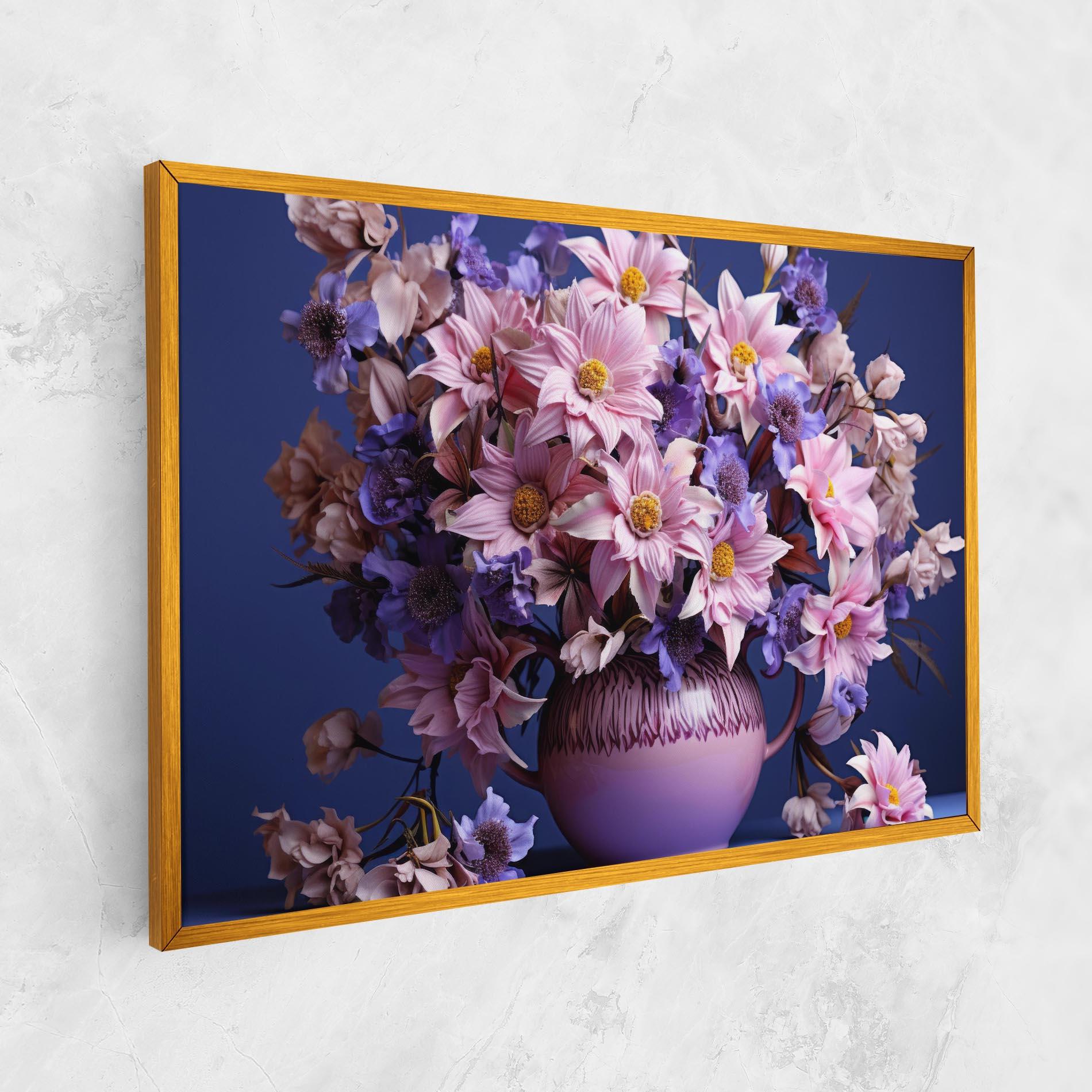 Картина на платно Purple Vase Flowers mockup 1