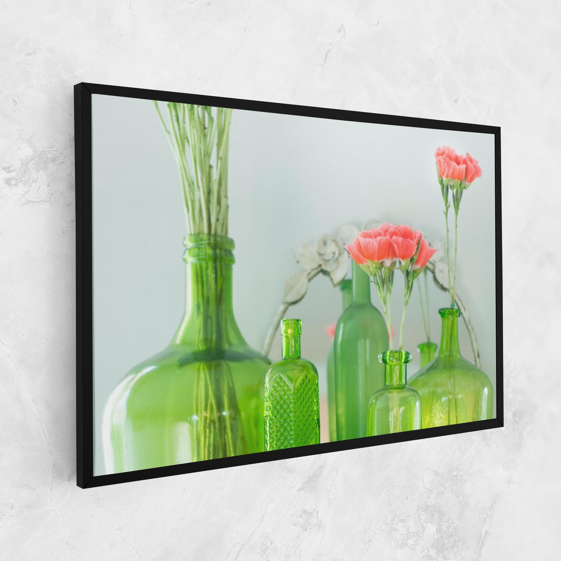 Green Vase Flowers mockup 1