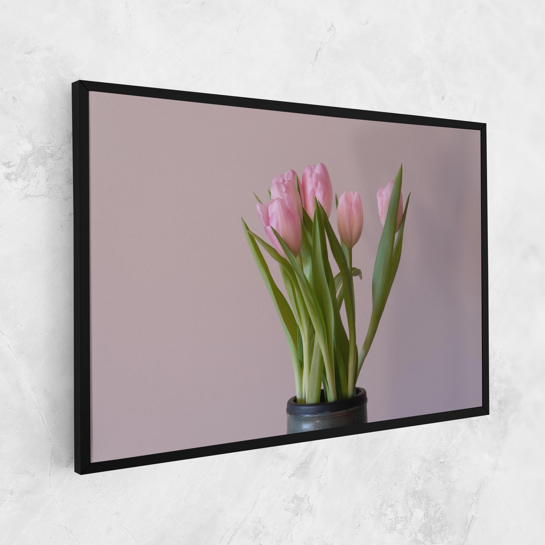 Картина на платно Pink Tulips Vase mockup 1