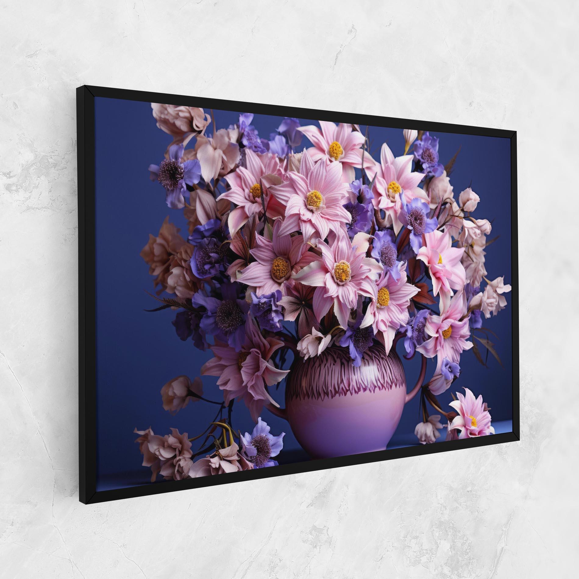 Картина на платно Purple Vase Flowers mockup 1