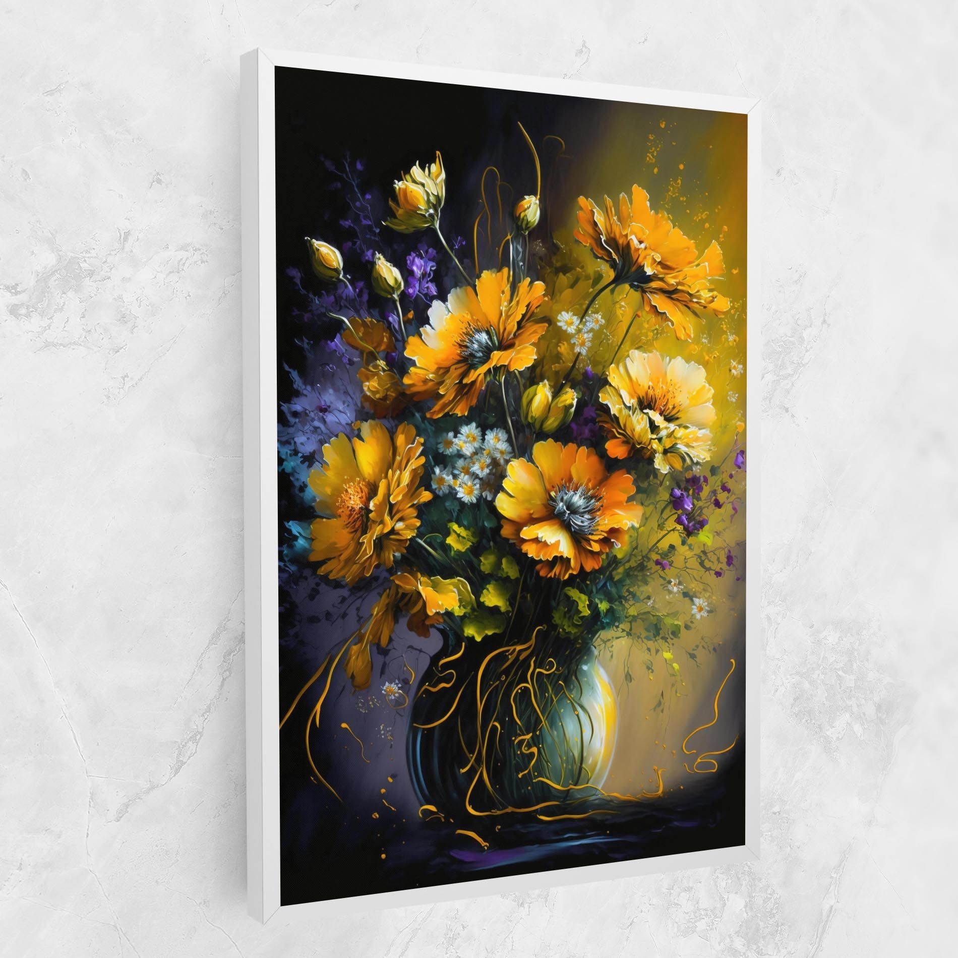 Yellow Flower Art Vase mockup 1
