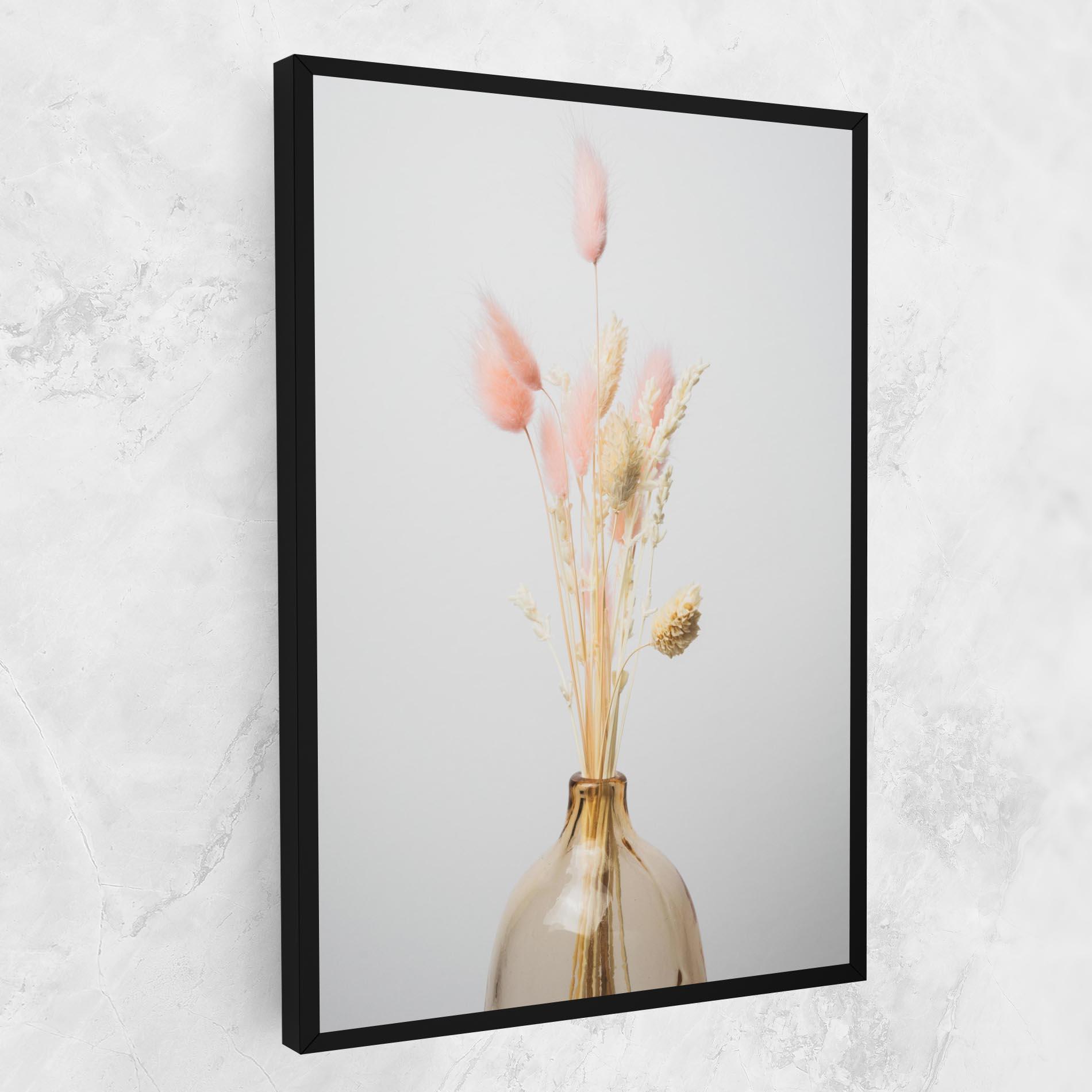 Картина на платно Pink Cream Flower Vase mockup 1