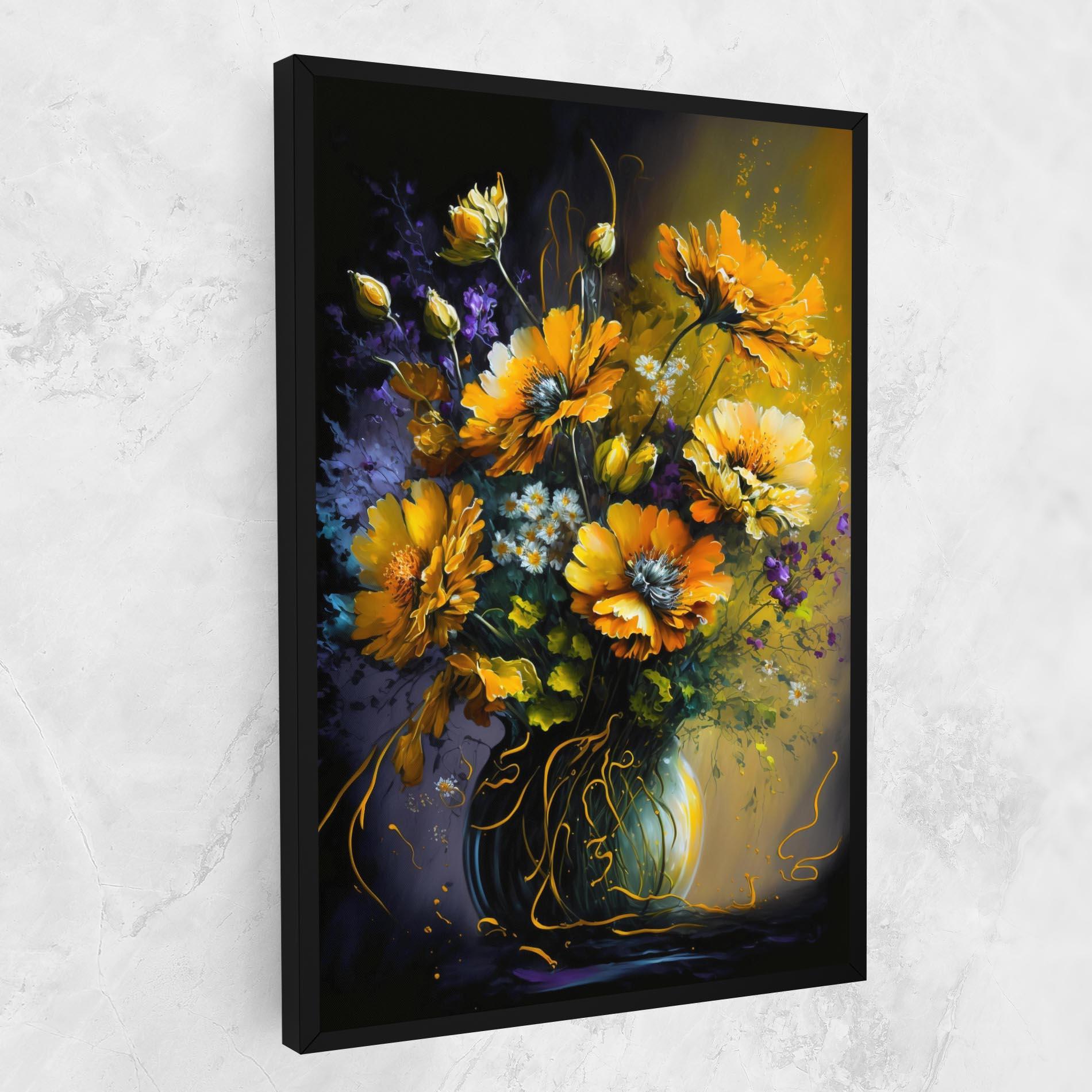 Картина на платно Yellow Flower Art Vase mockup 1