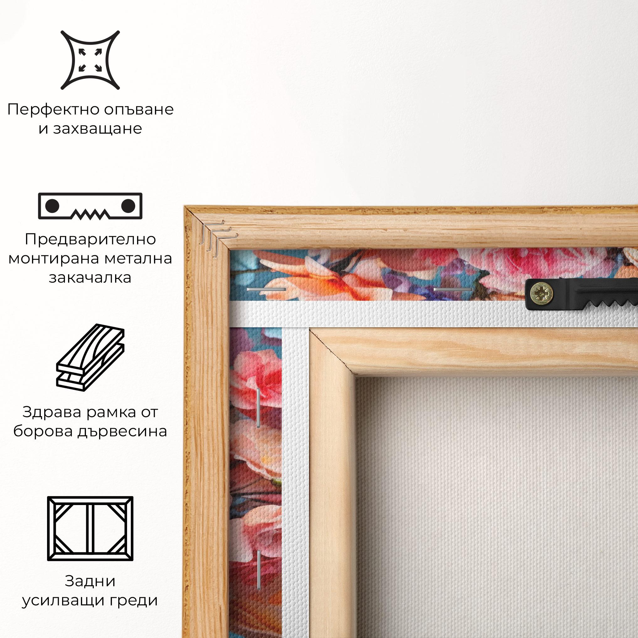 Картина на платно Blue Vase Flowers mockup 5