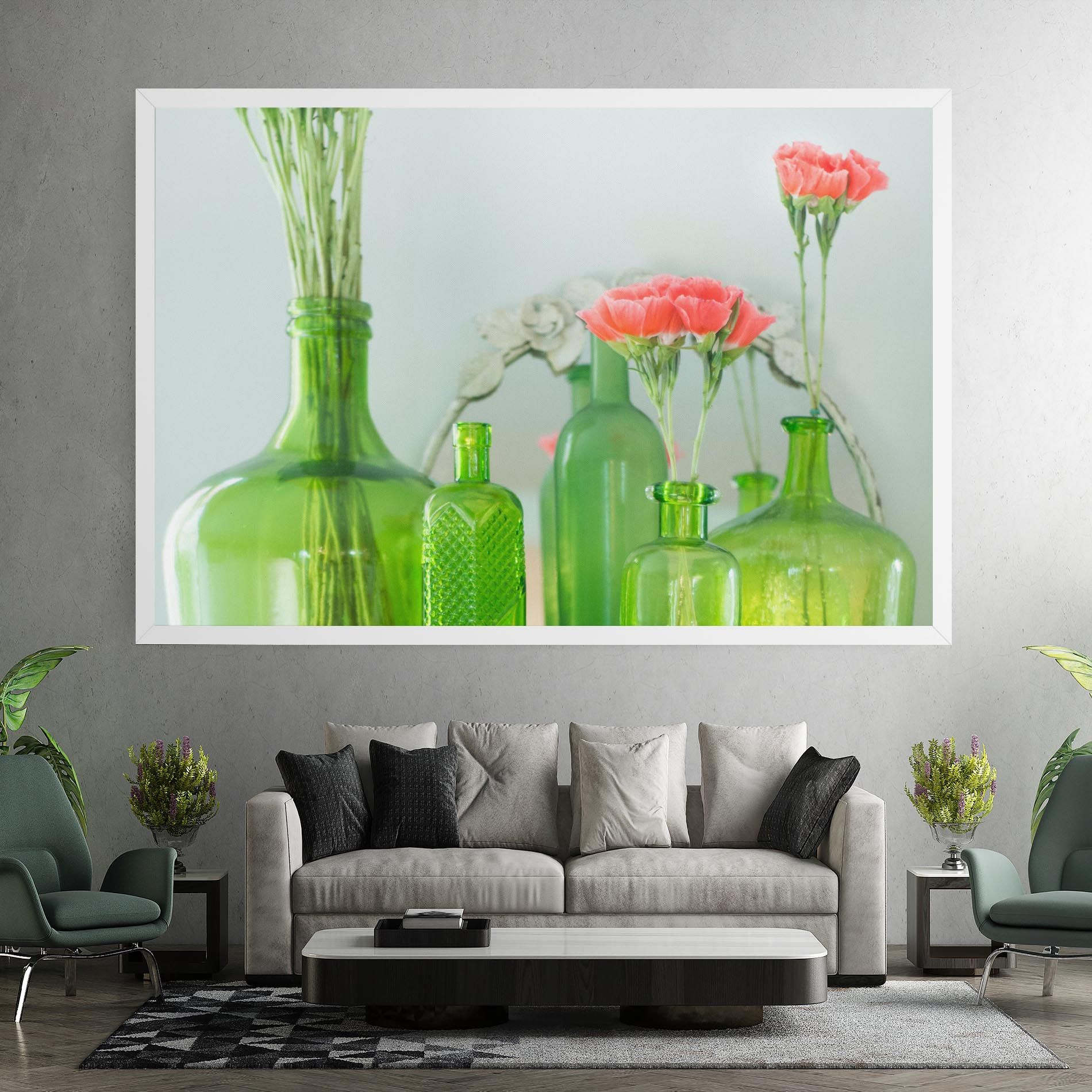 Green Vase Flowers mockup 7