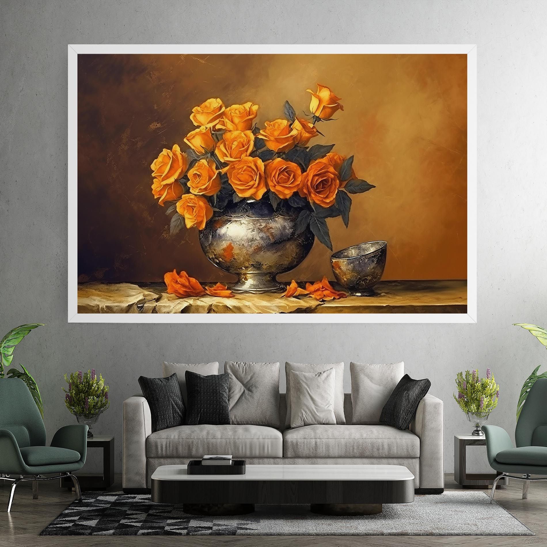 Orange Rose Vase mockup 7