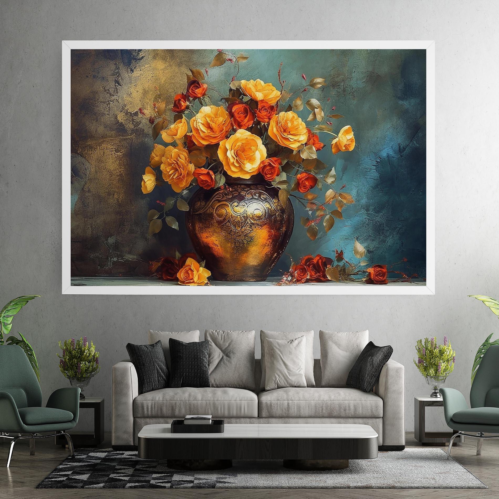 Картина на платно Red Orange Flower Vase mockup 7