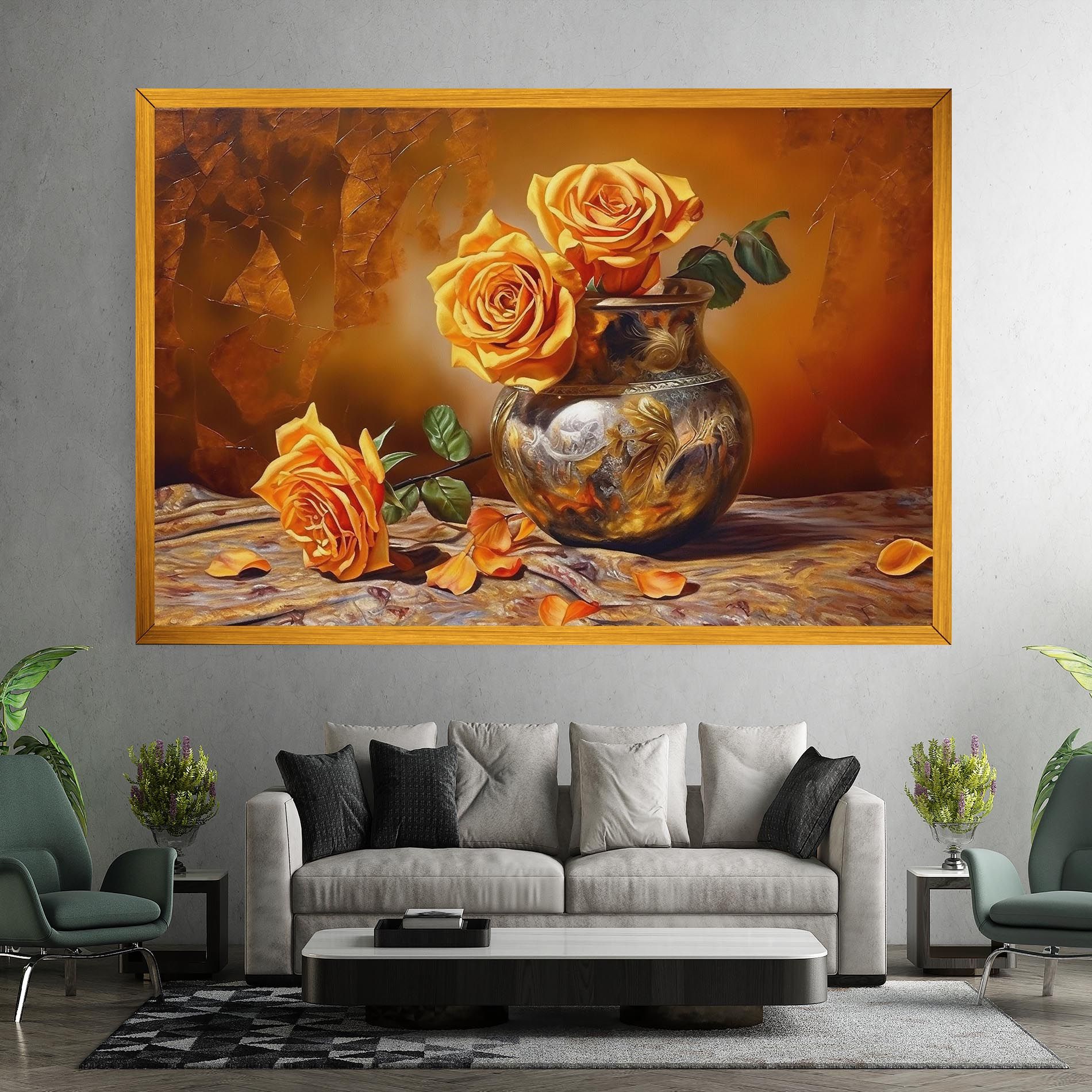 Orange Roses Vase mockup 7