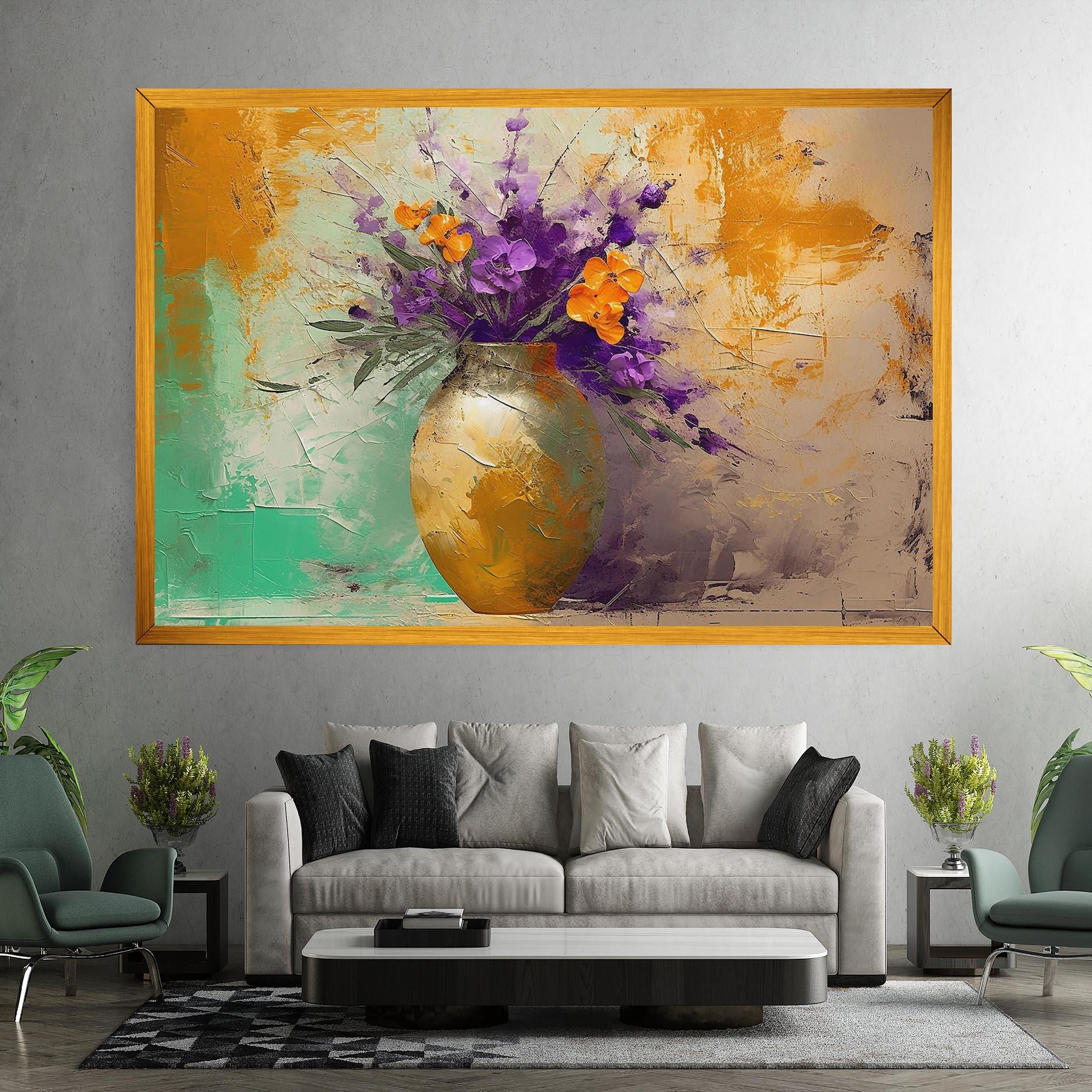 Картина на платно Purple Orange Plant Vase mockup 7