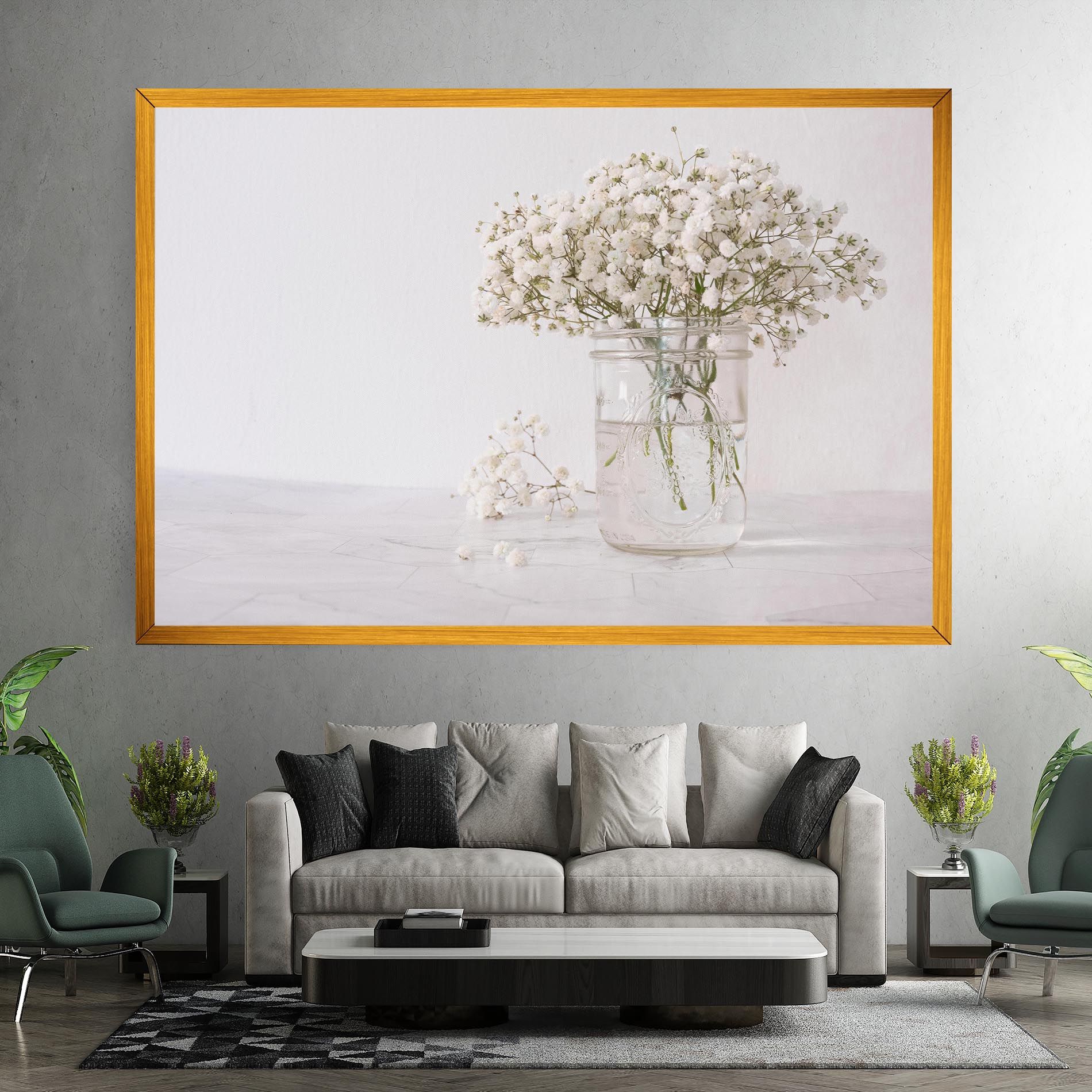 White Tiny Flower Vase mockup 7