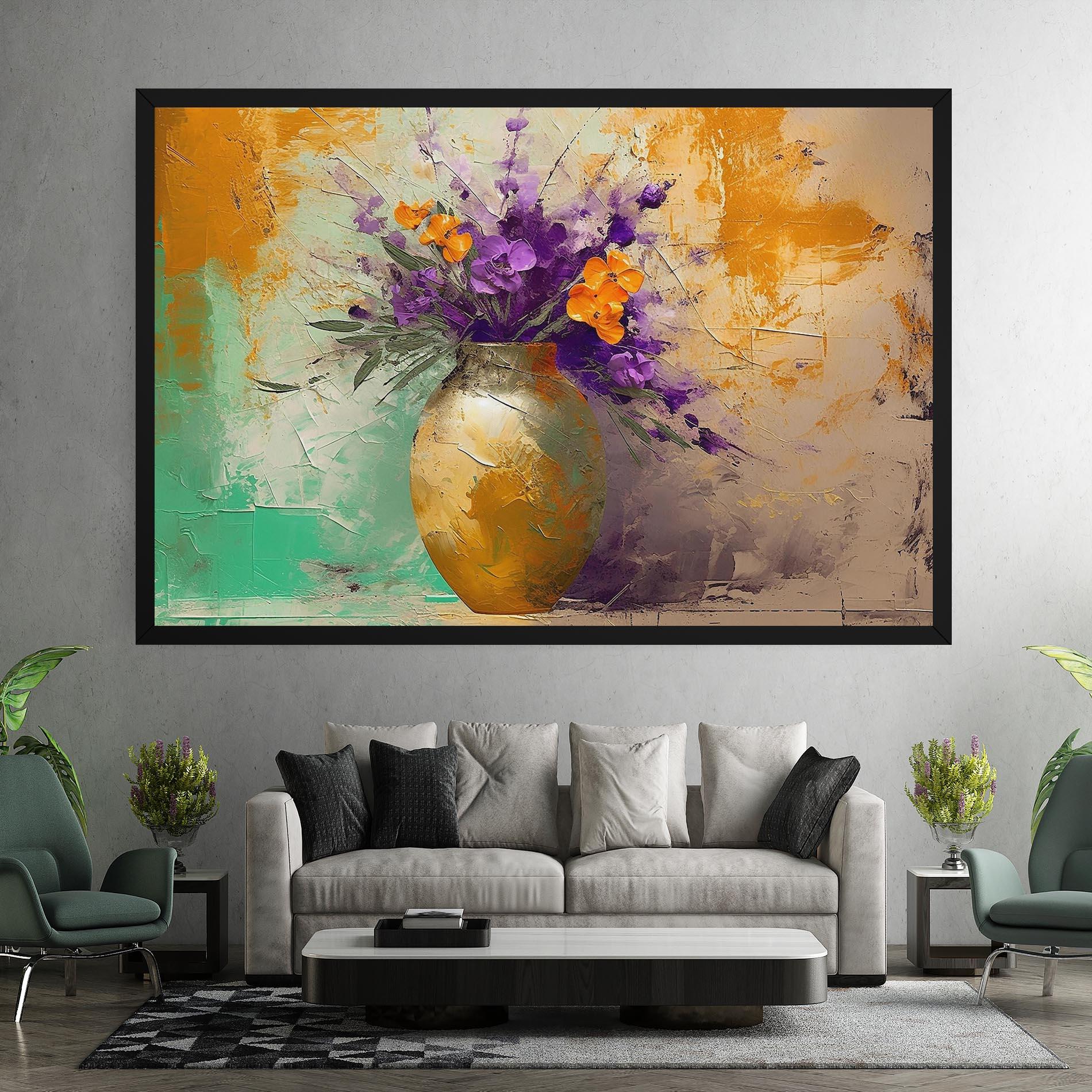Картина на платно Purple Orange Plant Vase mockup 7