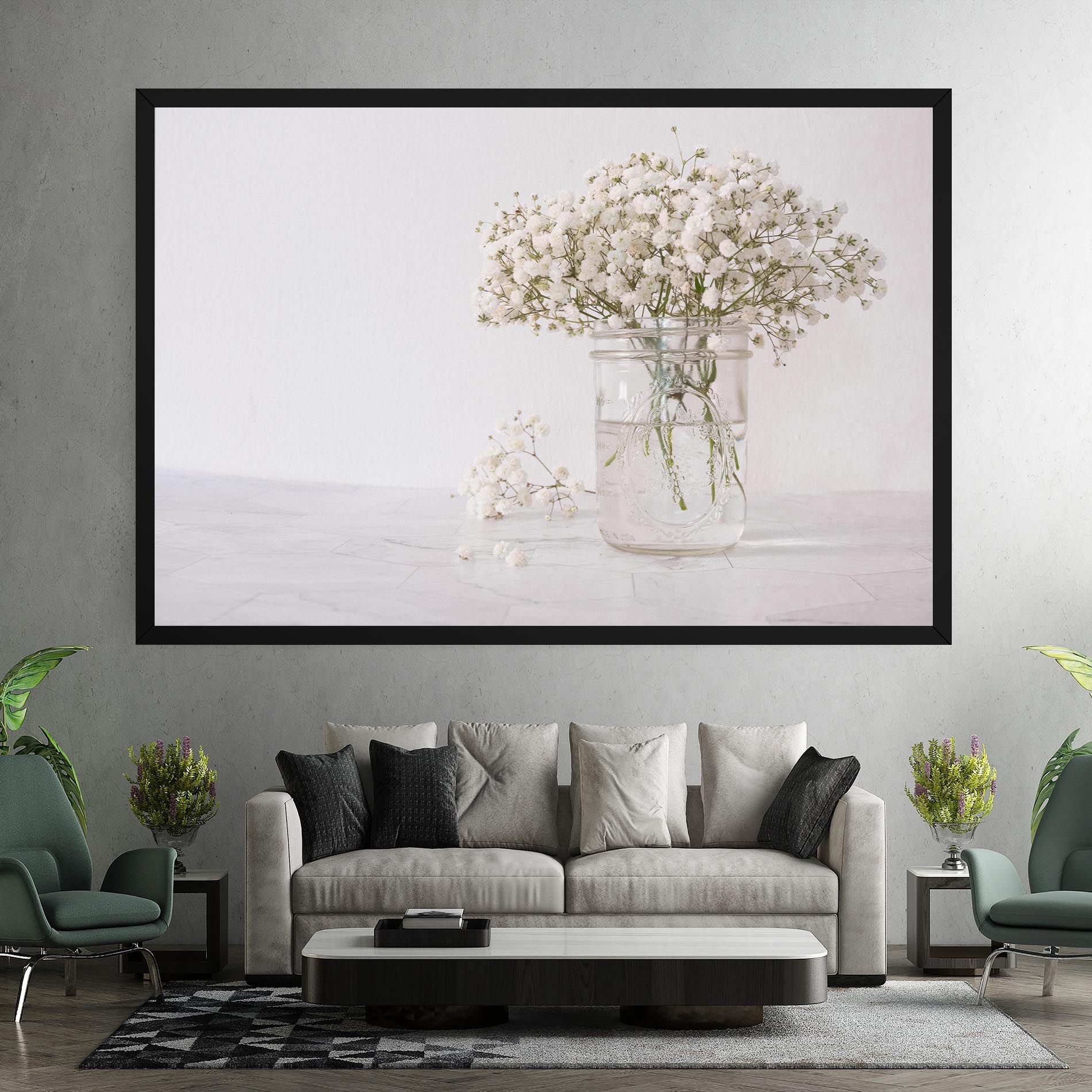 White Tiny Flower Vase mockup 7