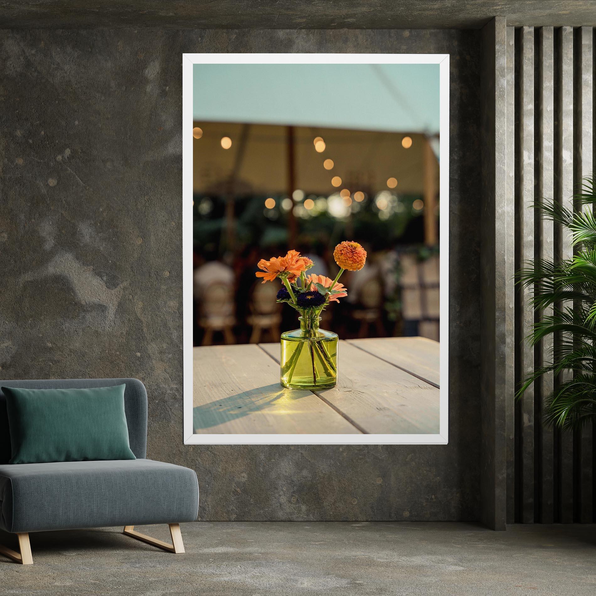 Картина на платно Orange Flowers Vase mockup 7