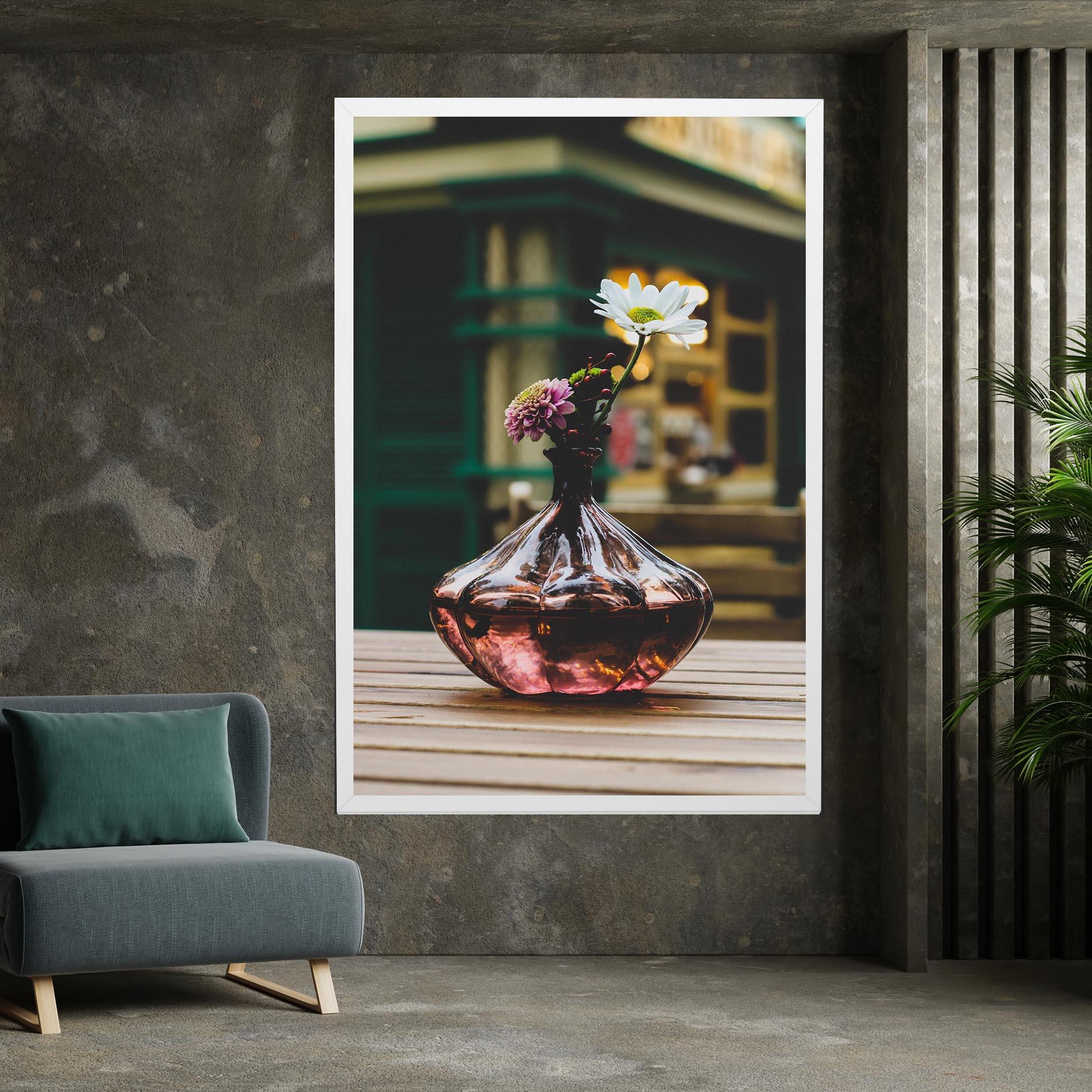 Картина на платно Pink Vase Flower mockup 7