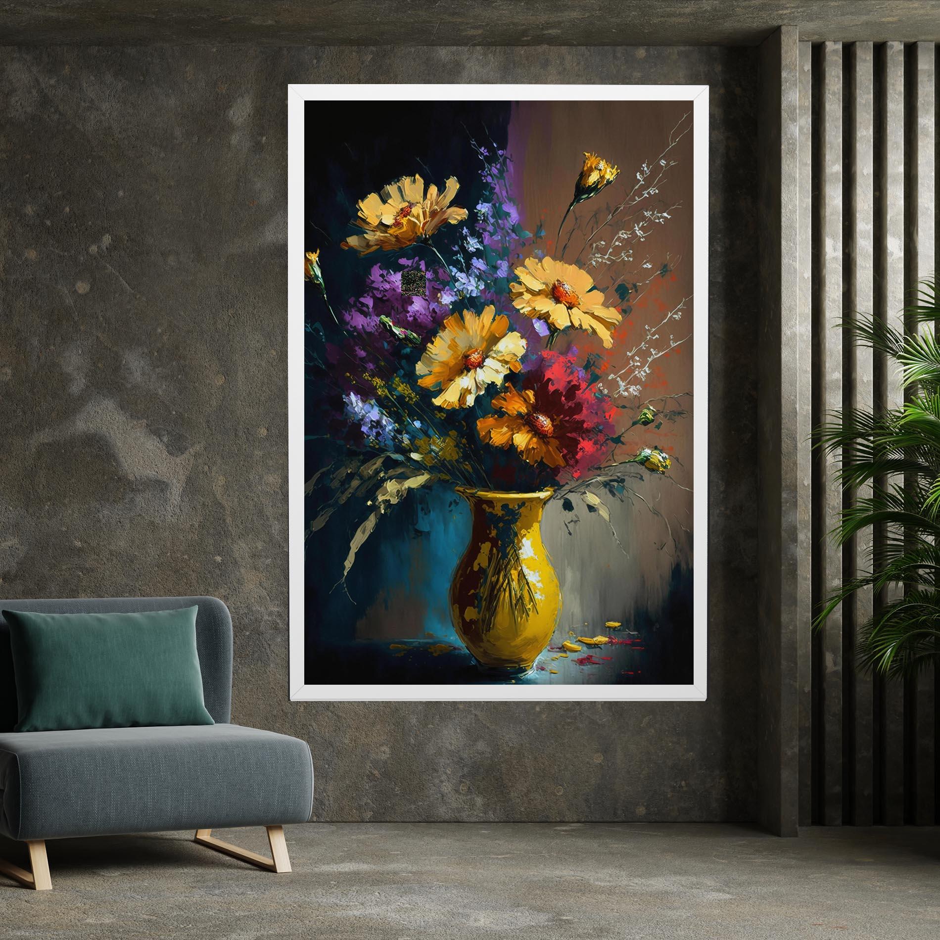 Картина на платно Yellow Art Vase mockup 7