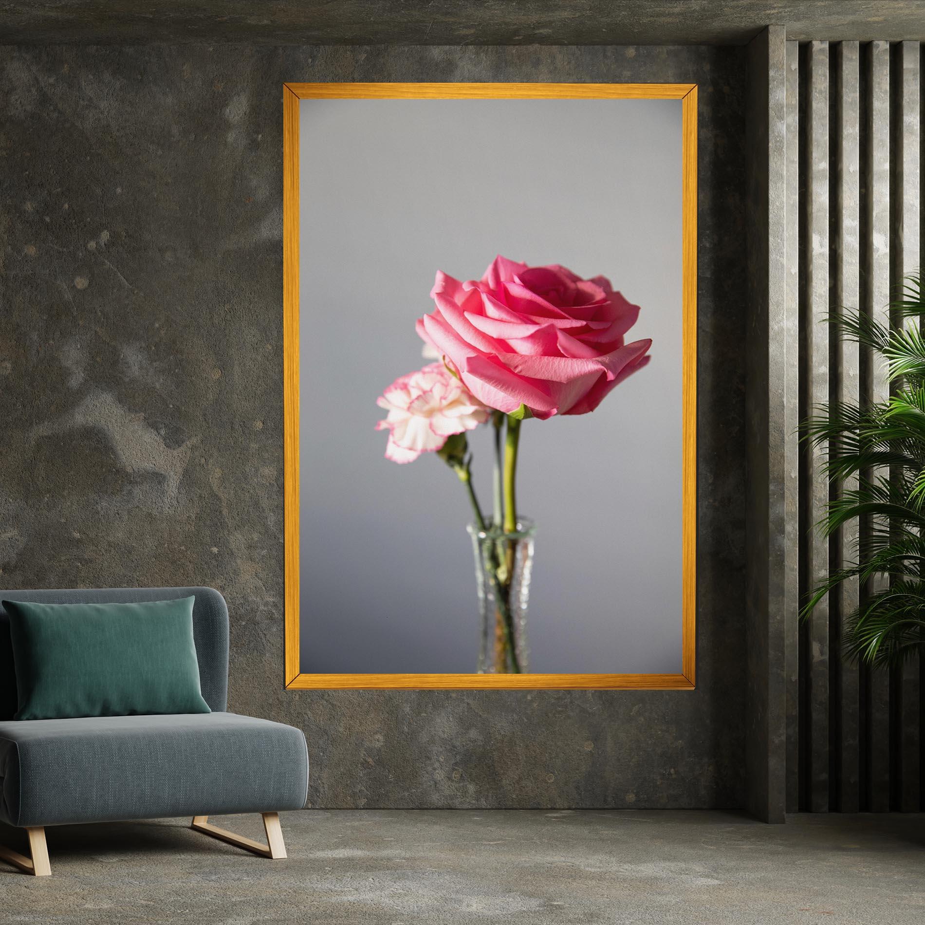 Картина на платно Big Pink Rose Vase mockup 7