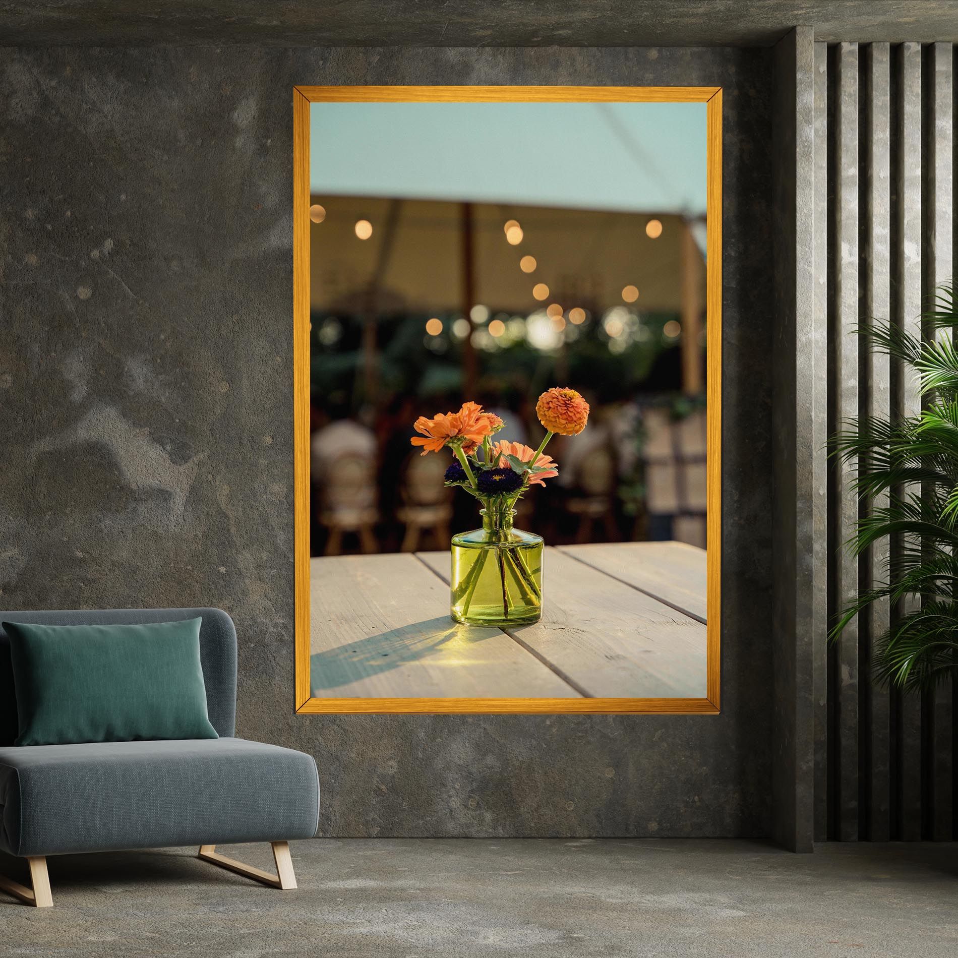 Orange Flowers Vase mockup 7