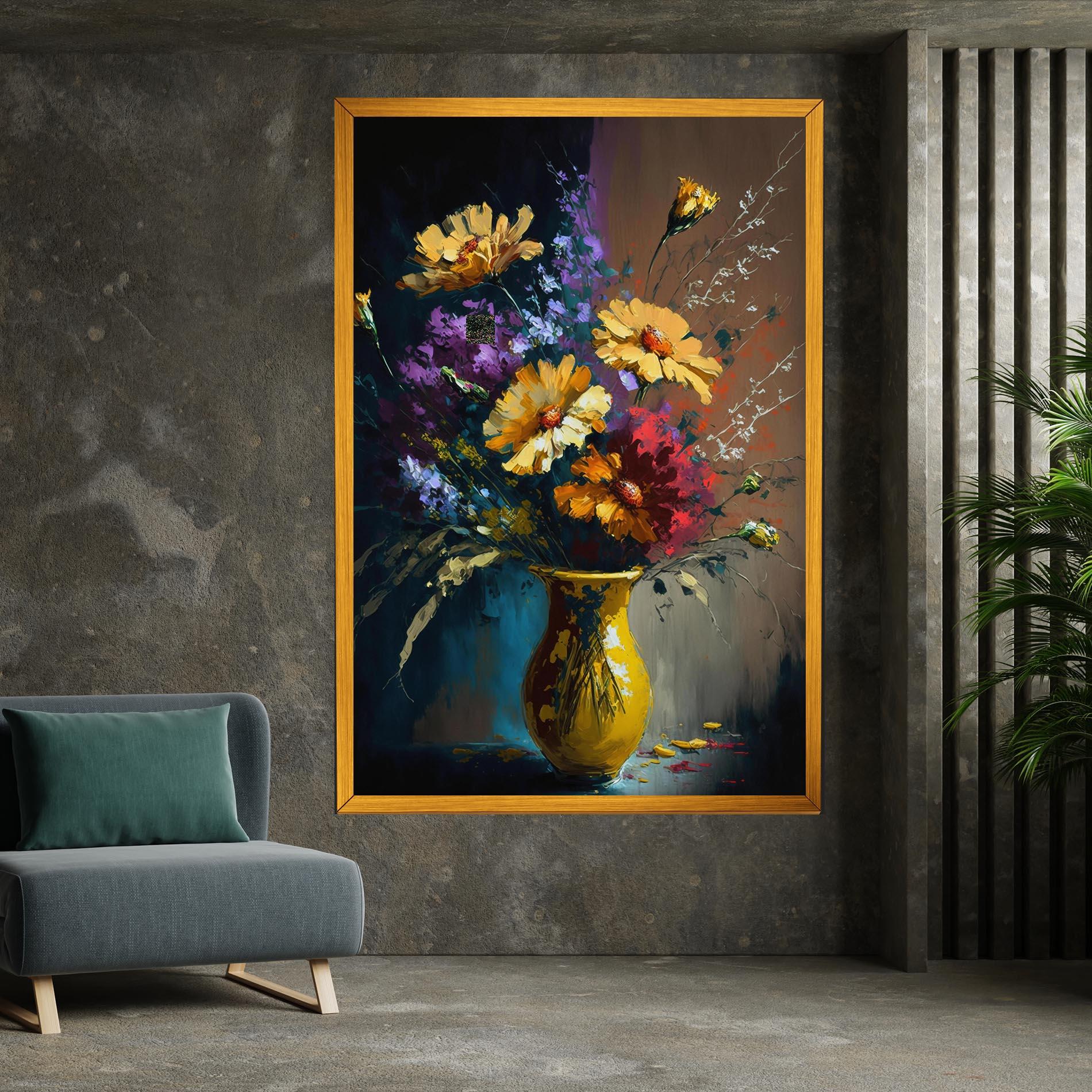 Картина на платно Yellow Art Vase mockup 7