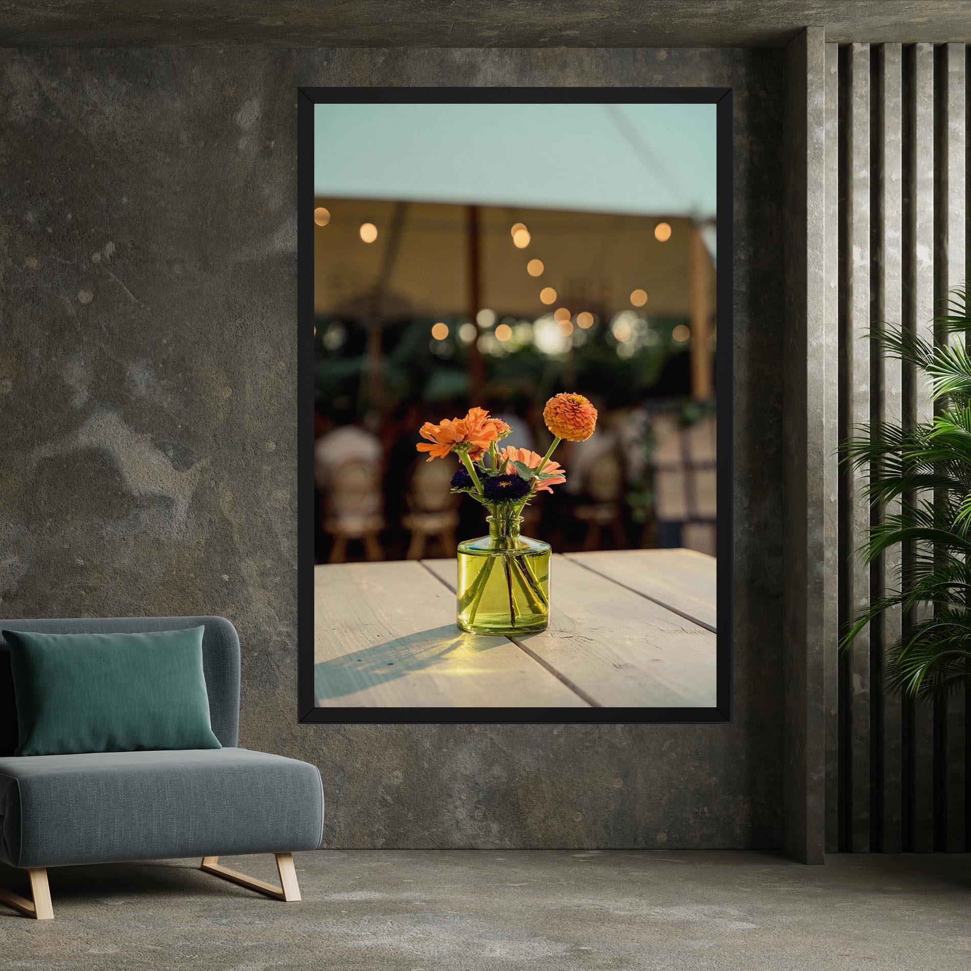 Картина на платно Orange Flowers Vase mockup 7