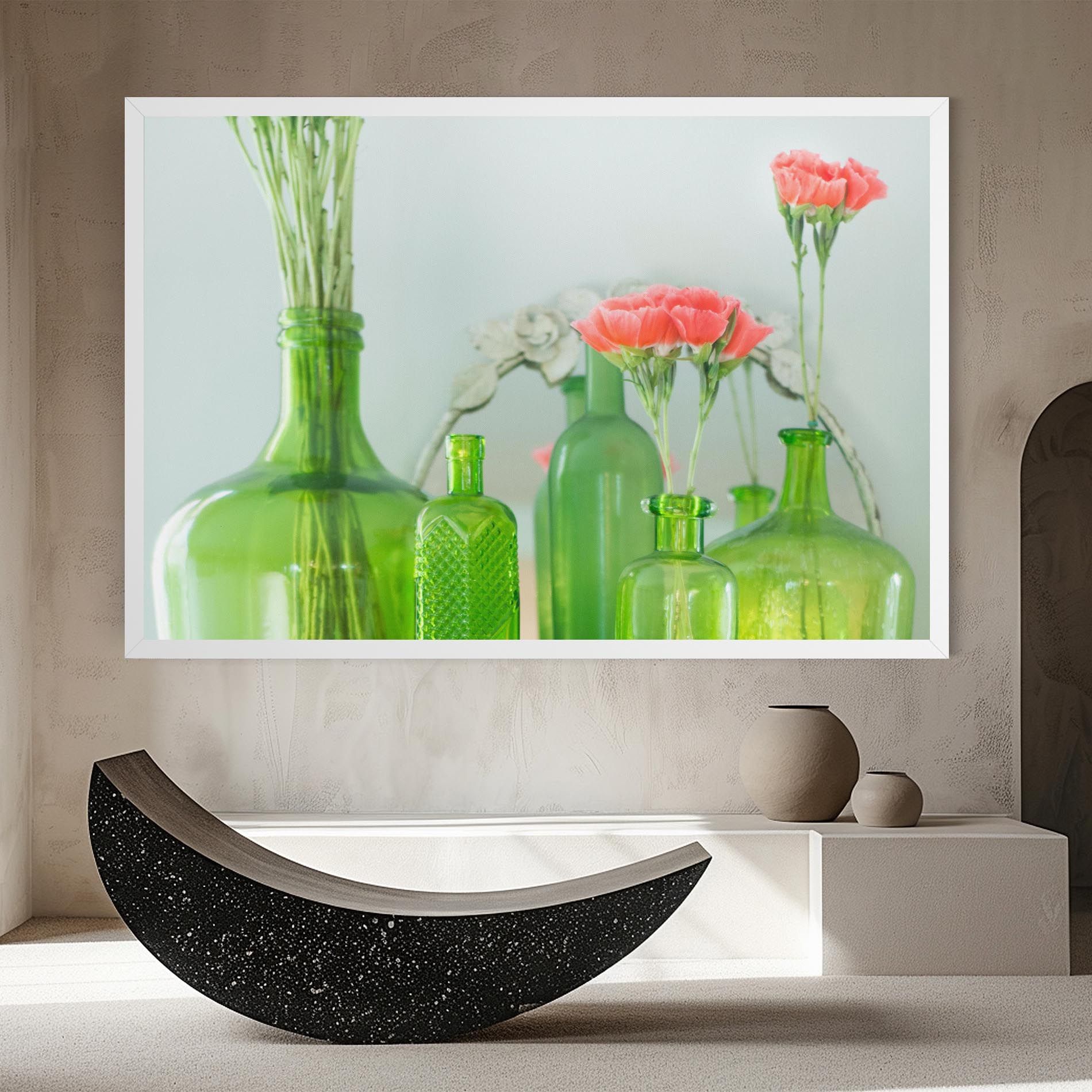 Green Vase Flowers mockup 8