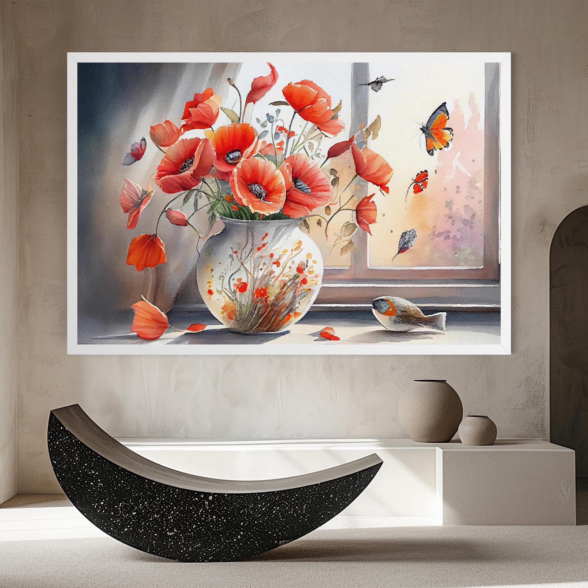 Картина на платно Poppies Vase mockup 8