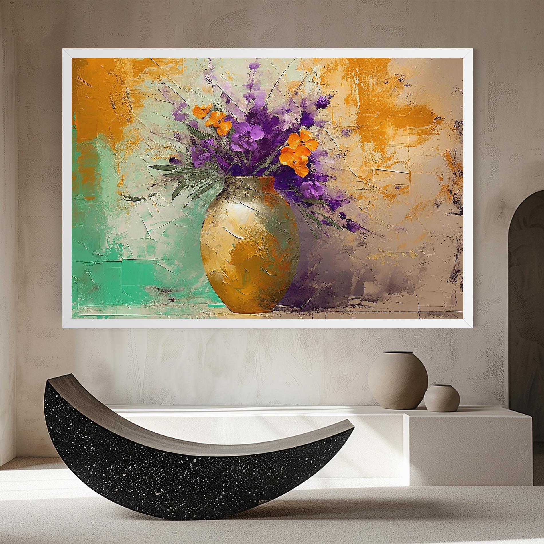Картина на платно Purple Orange Plant Vase mockup 8